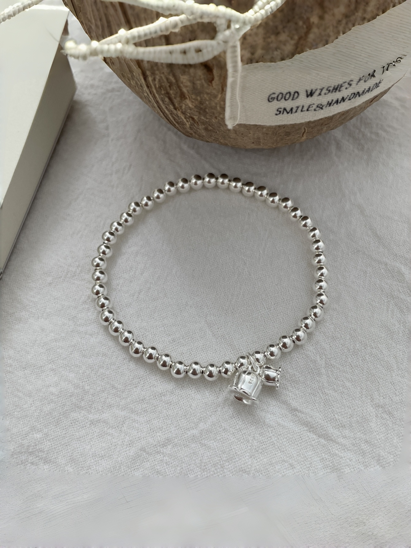 Silver Beads Beaded Bracelet