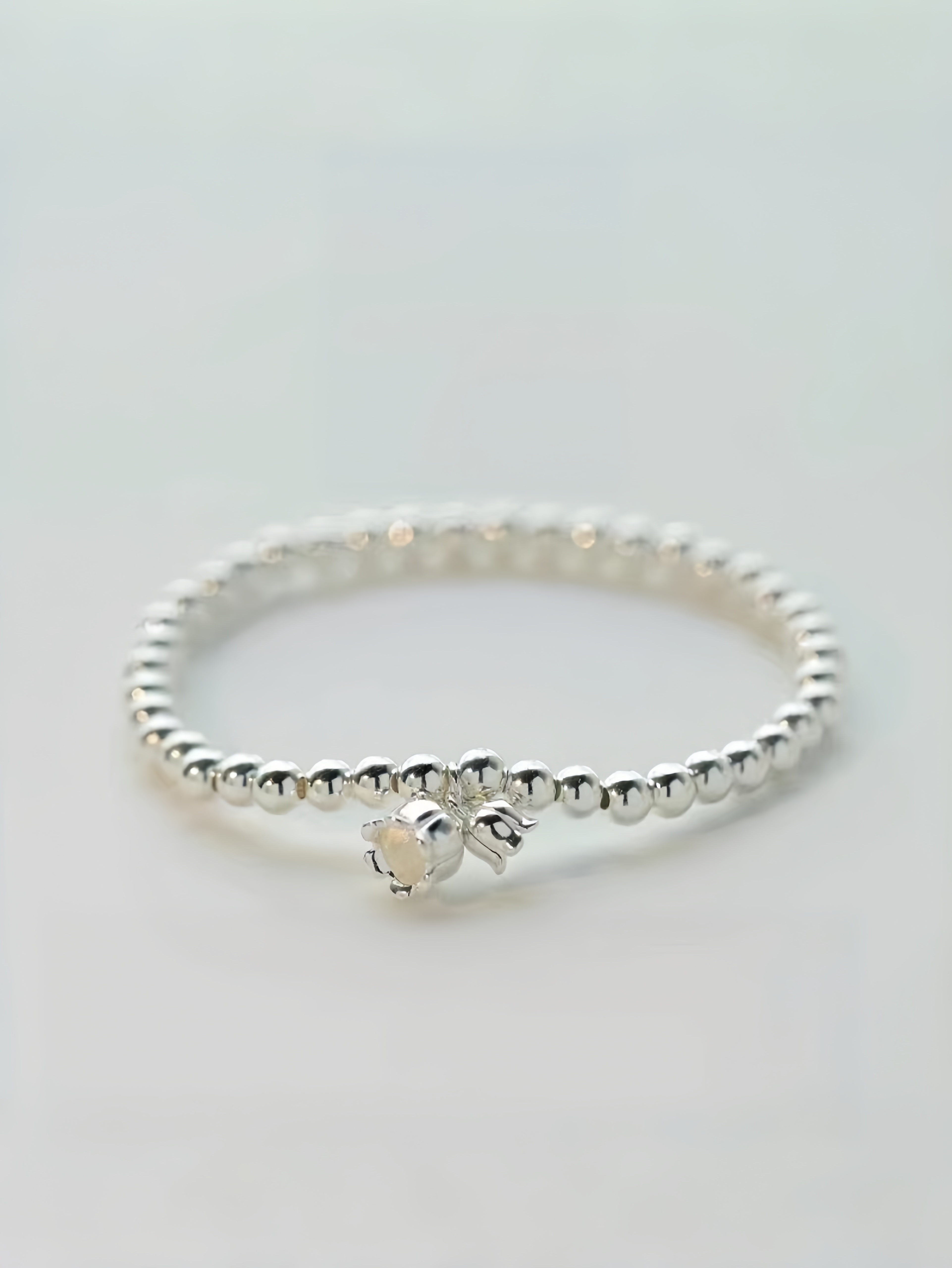 Silver Beads Beaded Bracelet