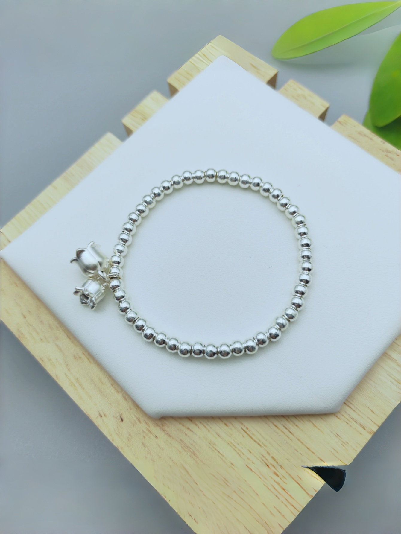 Silver Beads Beaded Bracelet