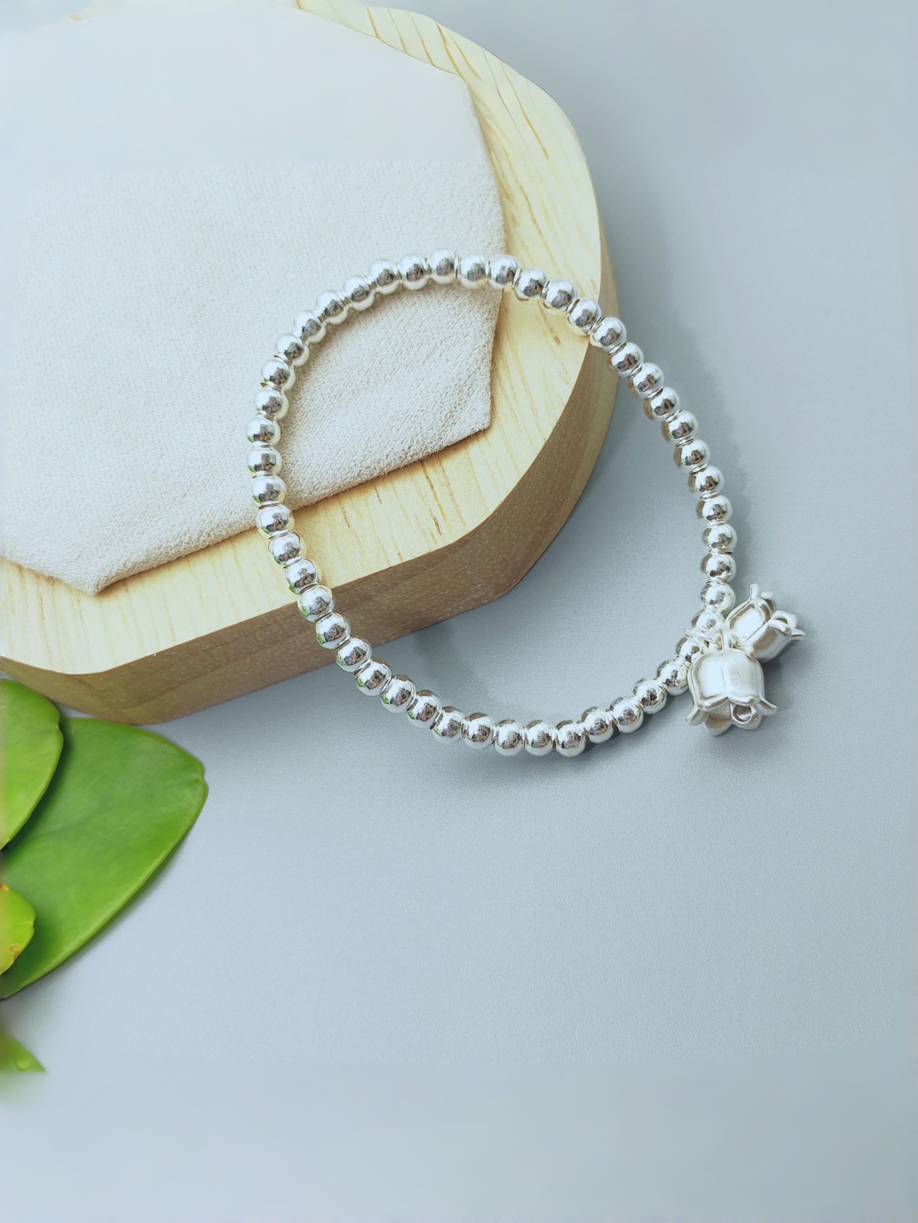 Silver Beads Beaded Bracelet