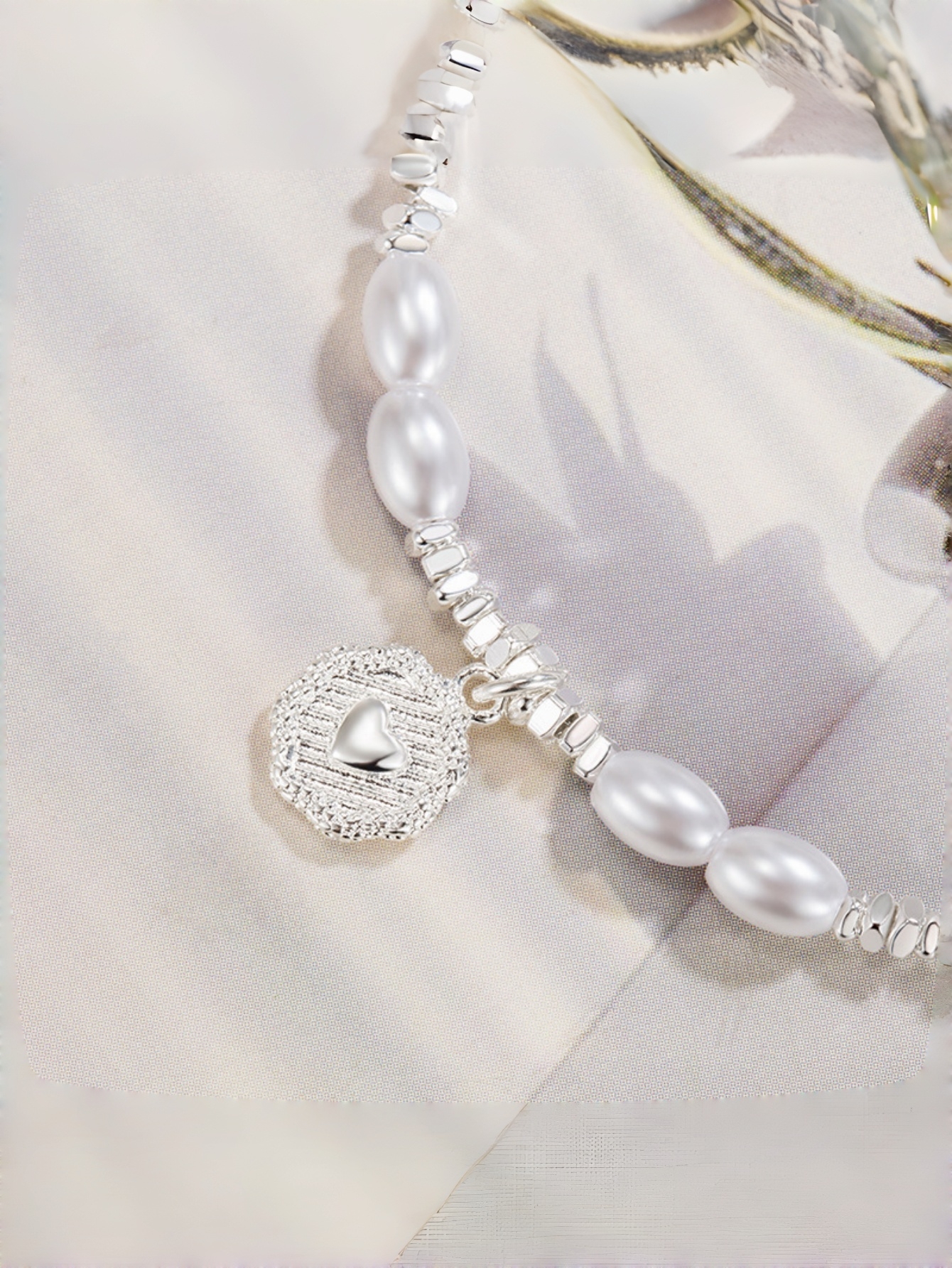 Silver Beads Beaded Bracelet
