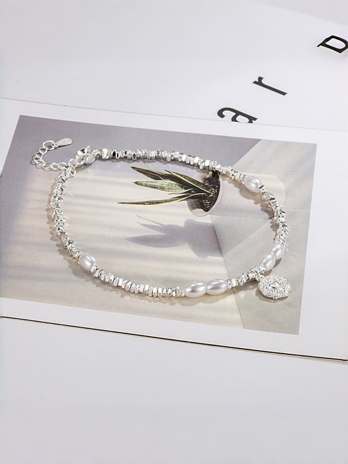 Silver Beads Beaded Bracelet