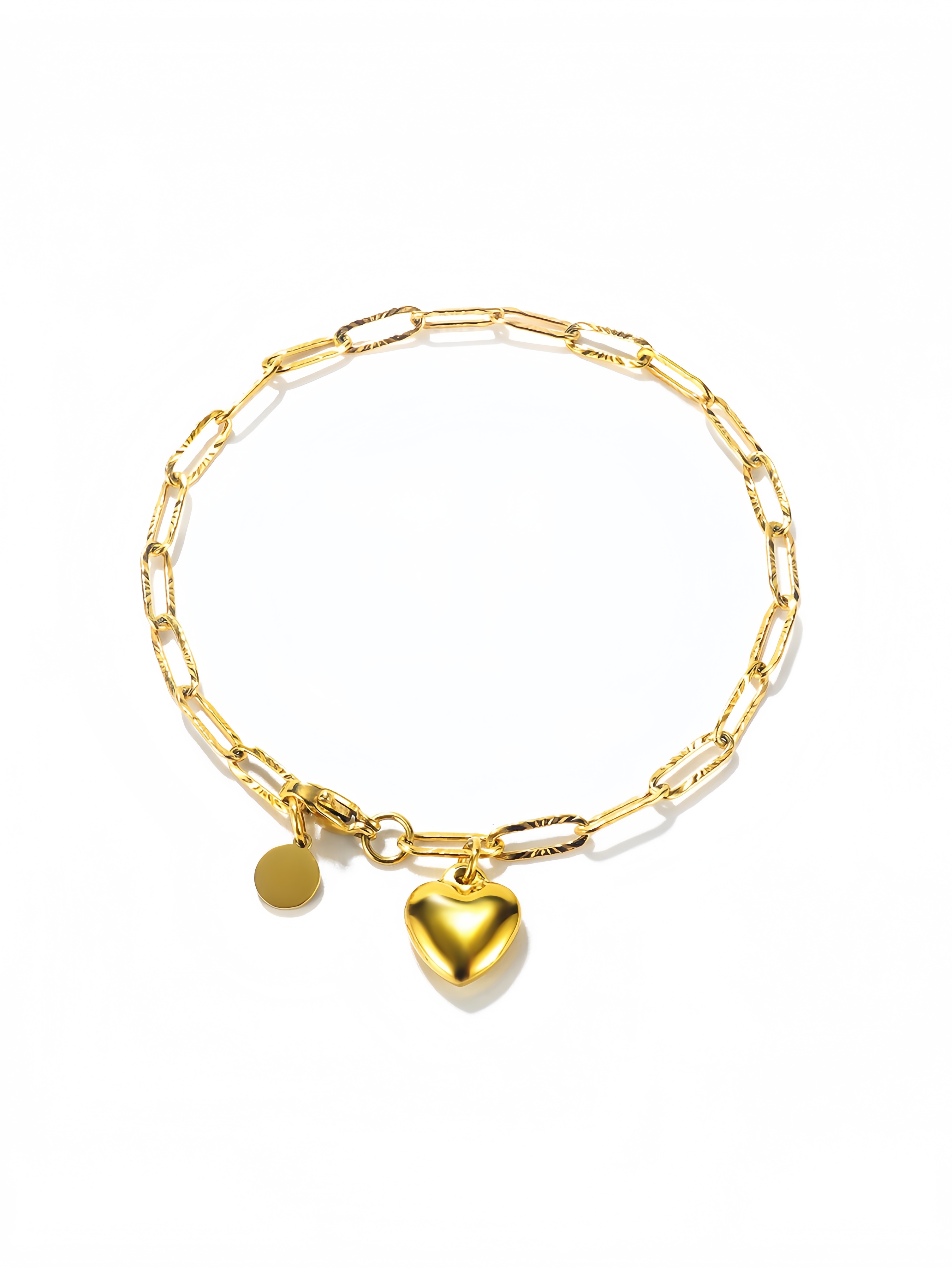 Gold Heart Link Bracelet