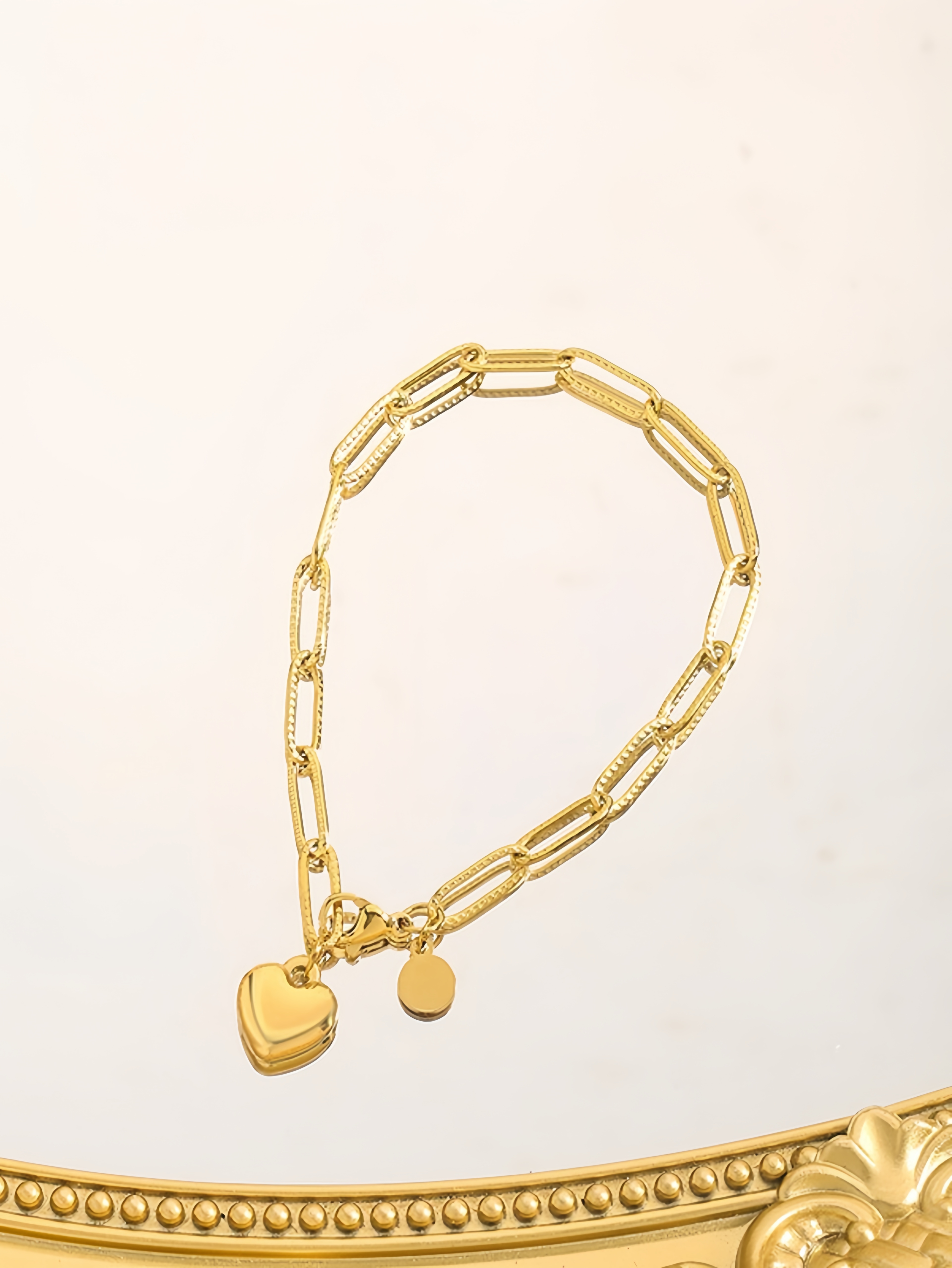 Gold Heart Link Bracelet