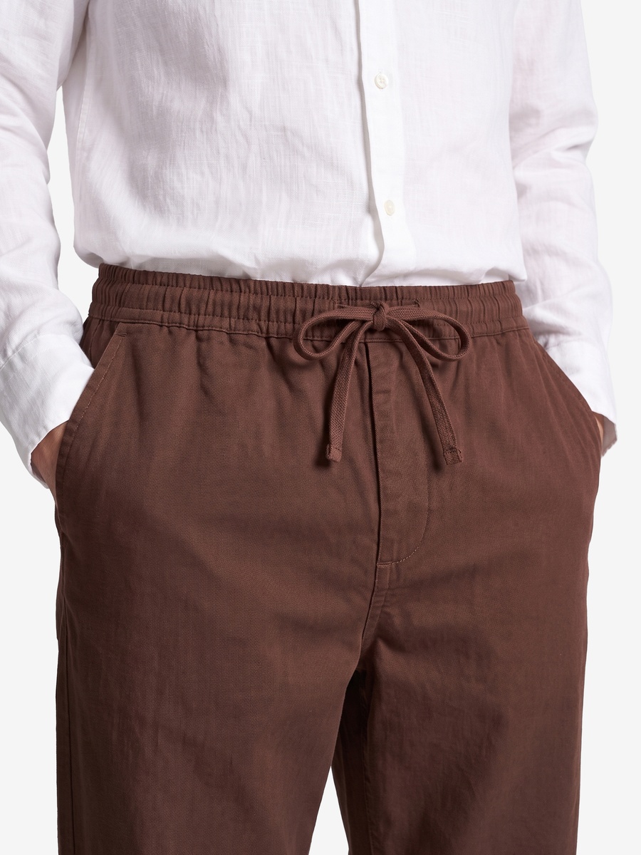 Men Brown Drawstring Jogger Pants