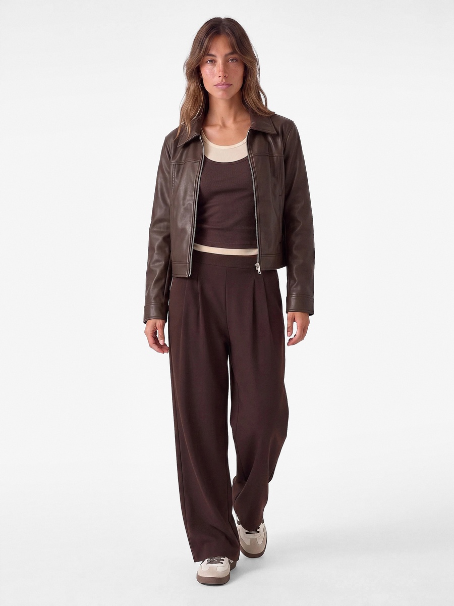 Brown Wide-Leg Trousers