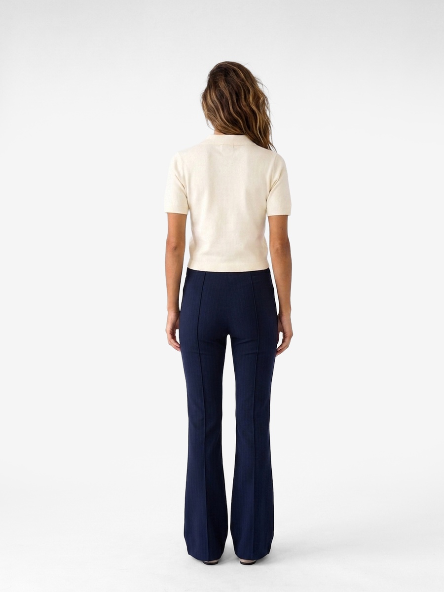 Navy Blue Flared Trousers