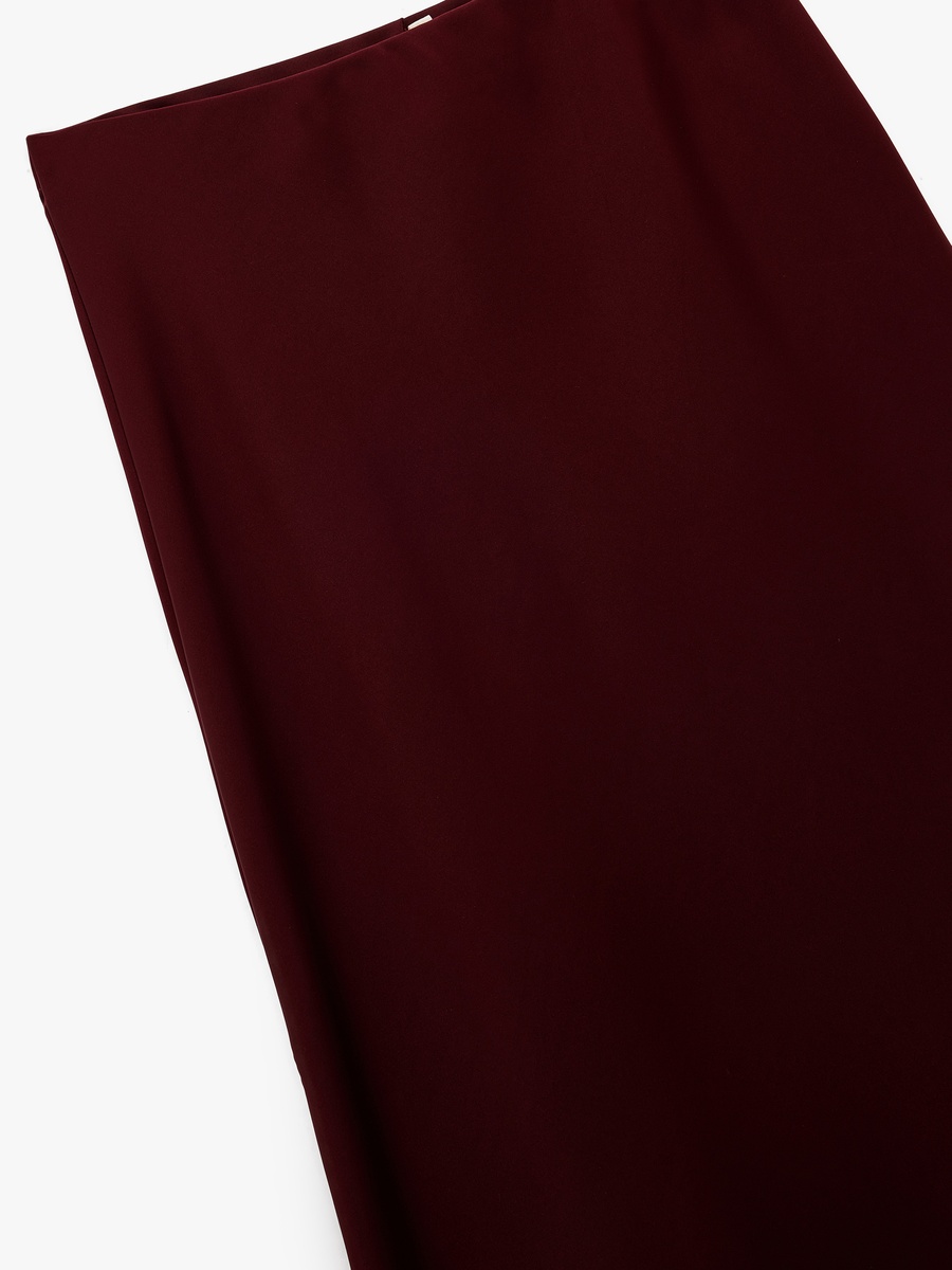 Burgundy A-Line Midi Skirt