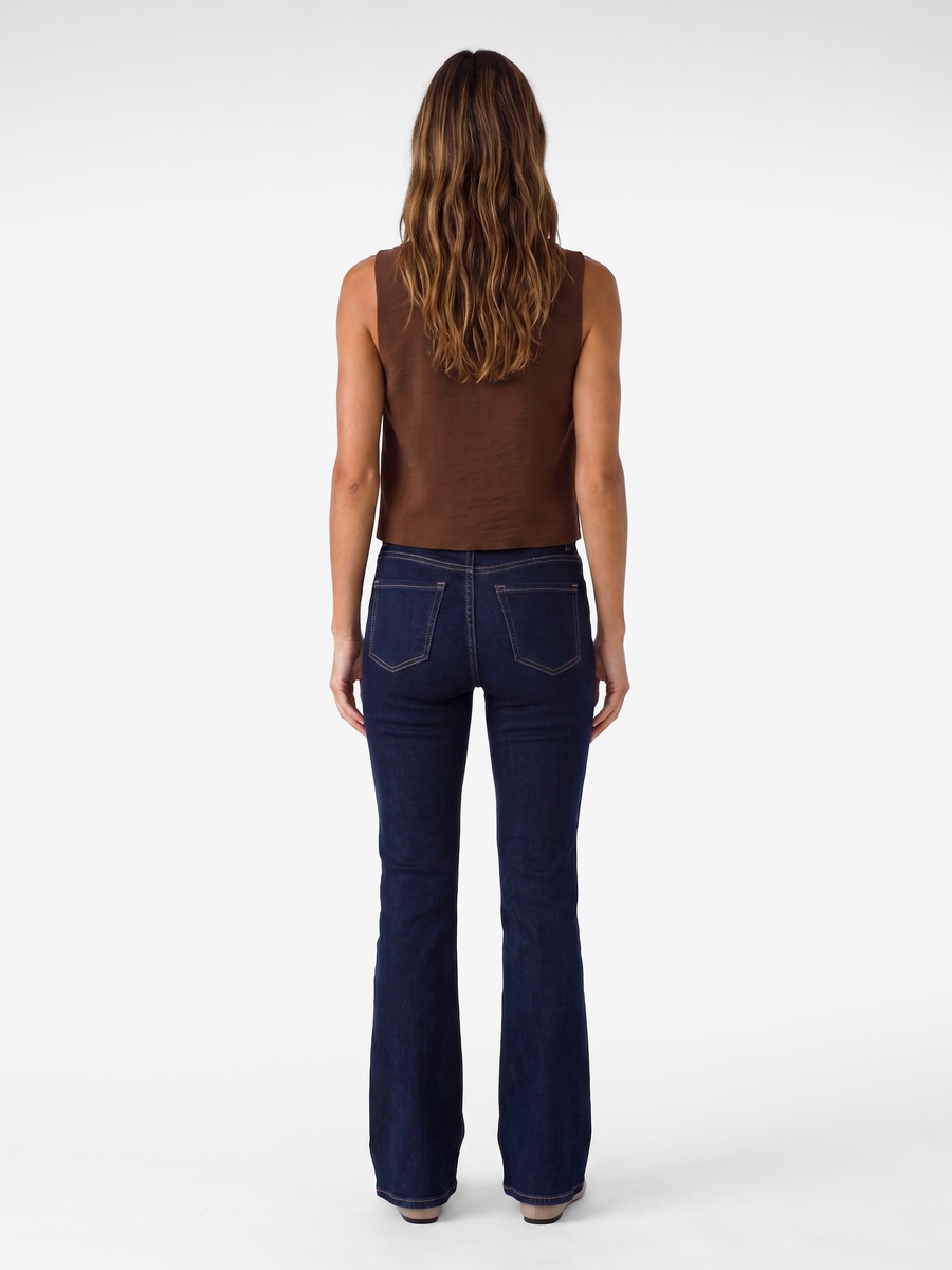 Brown Sleeveless Overlap Top
