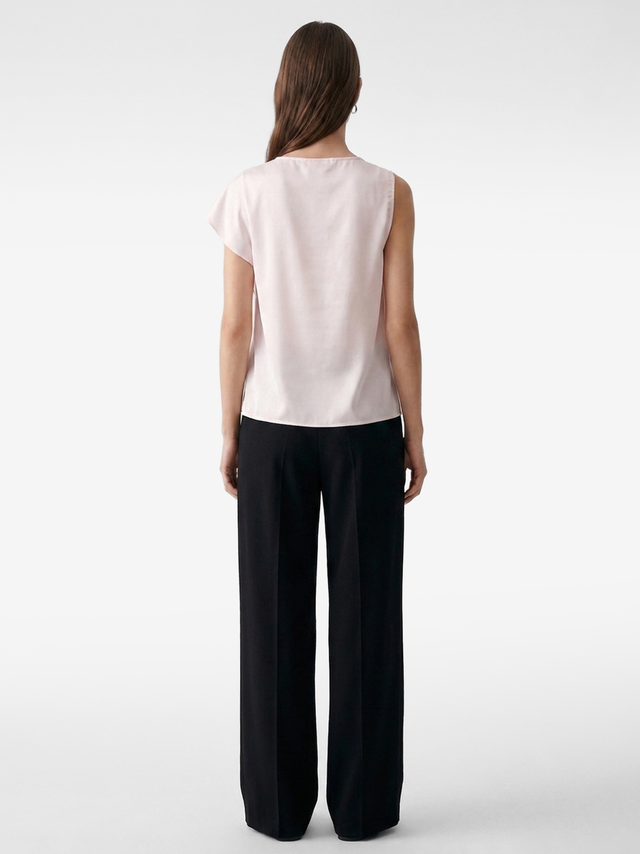 Sleeveless Draped Pink Blouse
