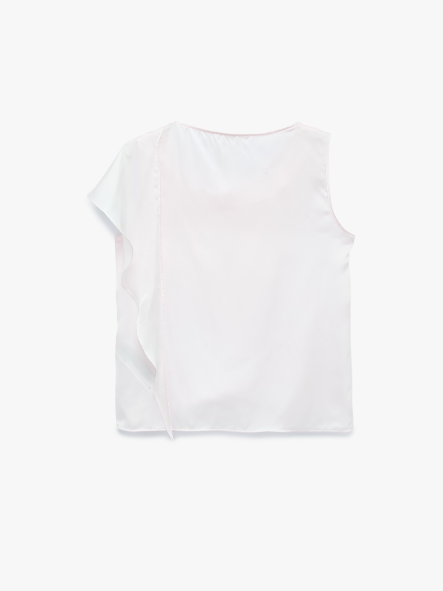Sleeveless Draped Pink Blouse