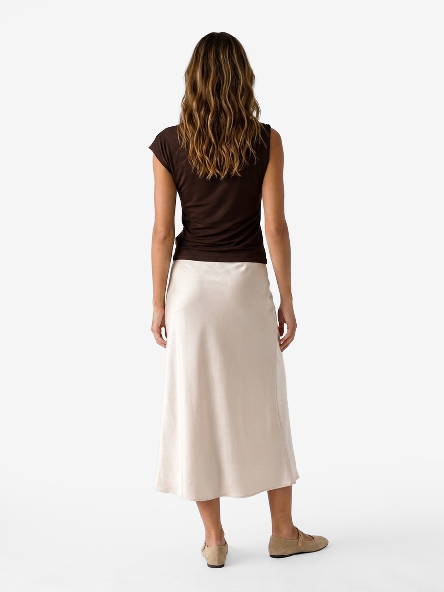Brown One-Shoulder Blouse