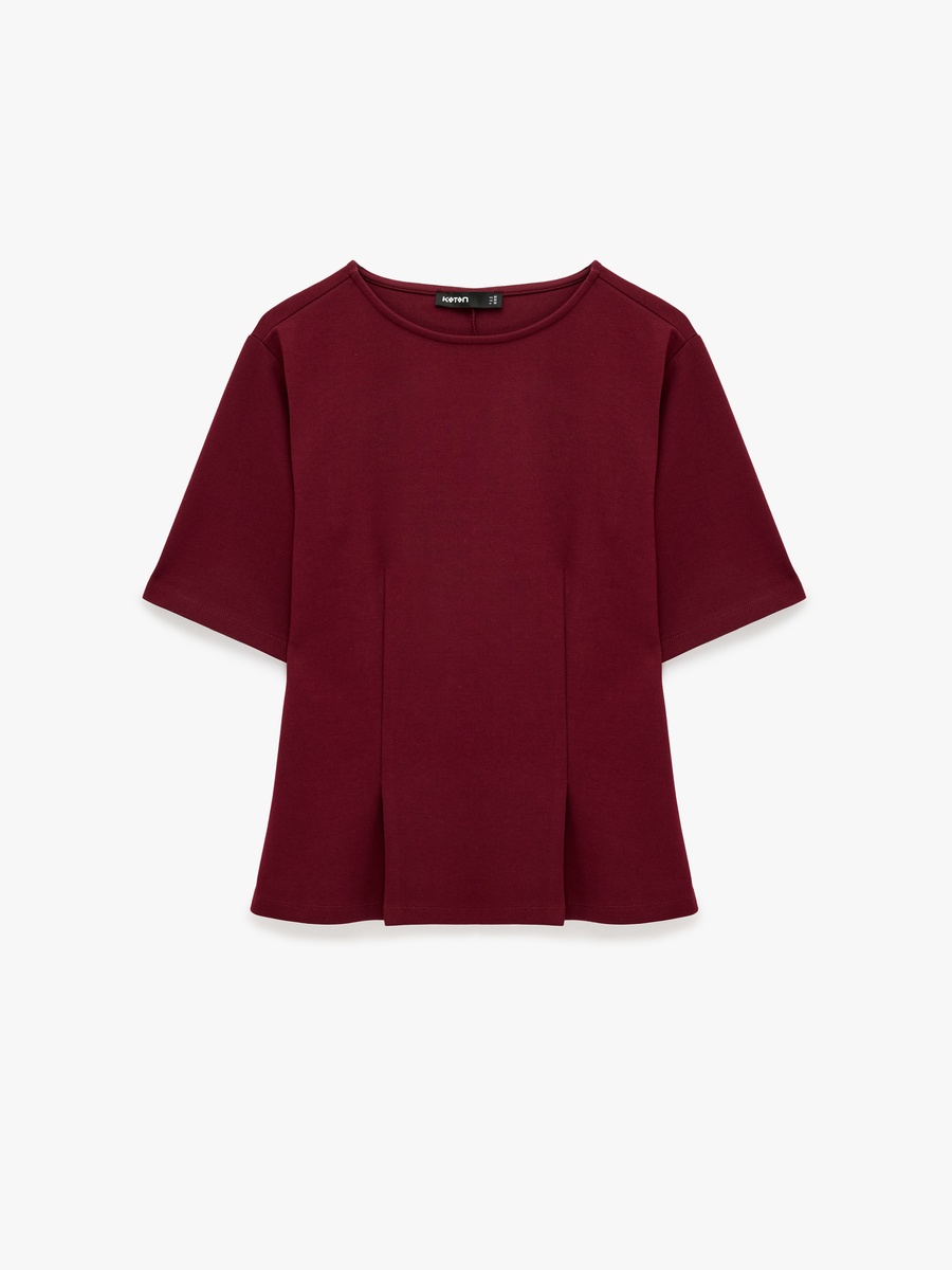 Purple Short Sleeve Peplum Blouse