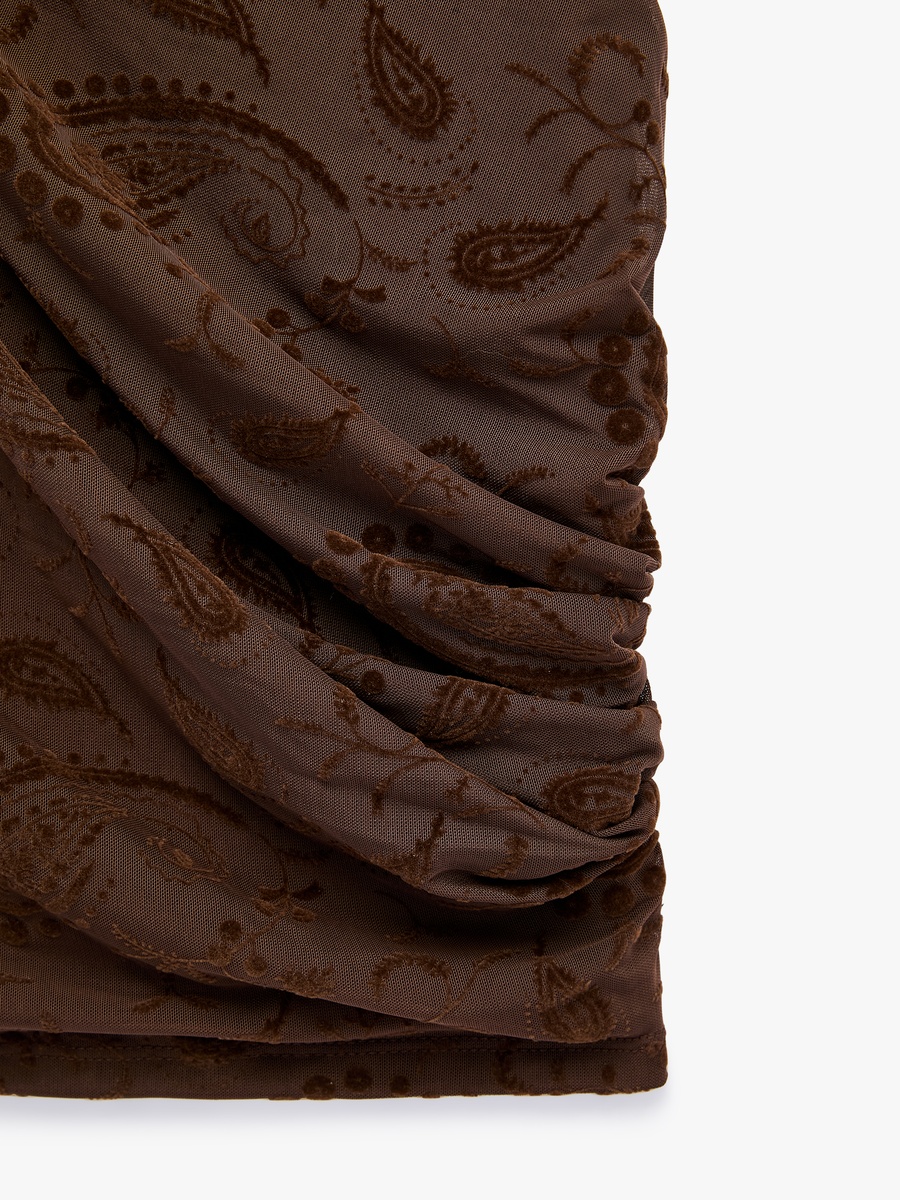 Brown Paisley Sleeveless Top
