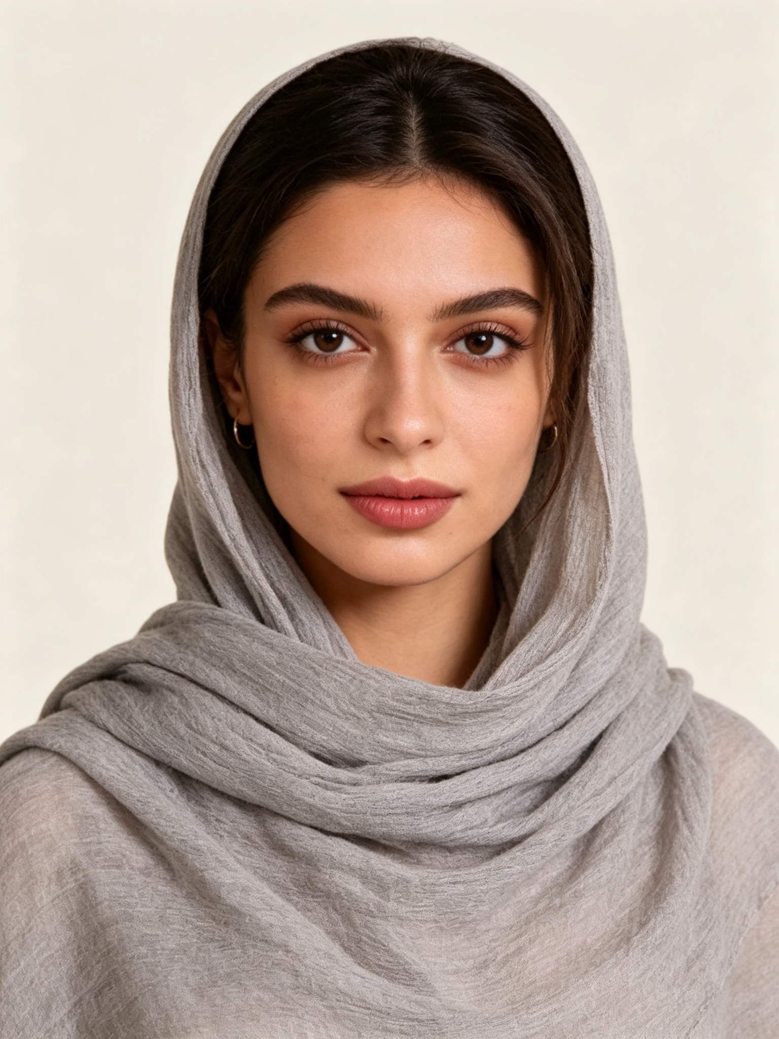 Grey Solid Hijab