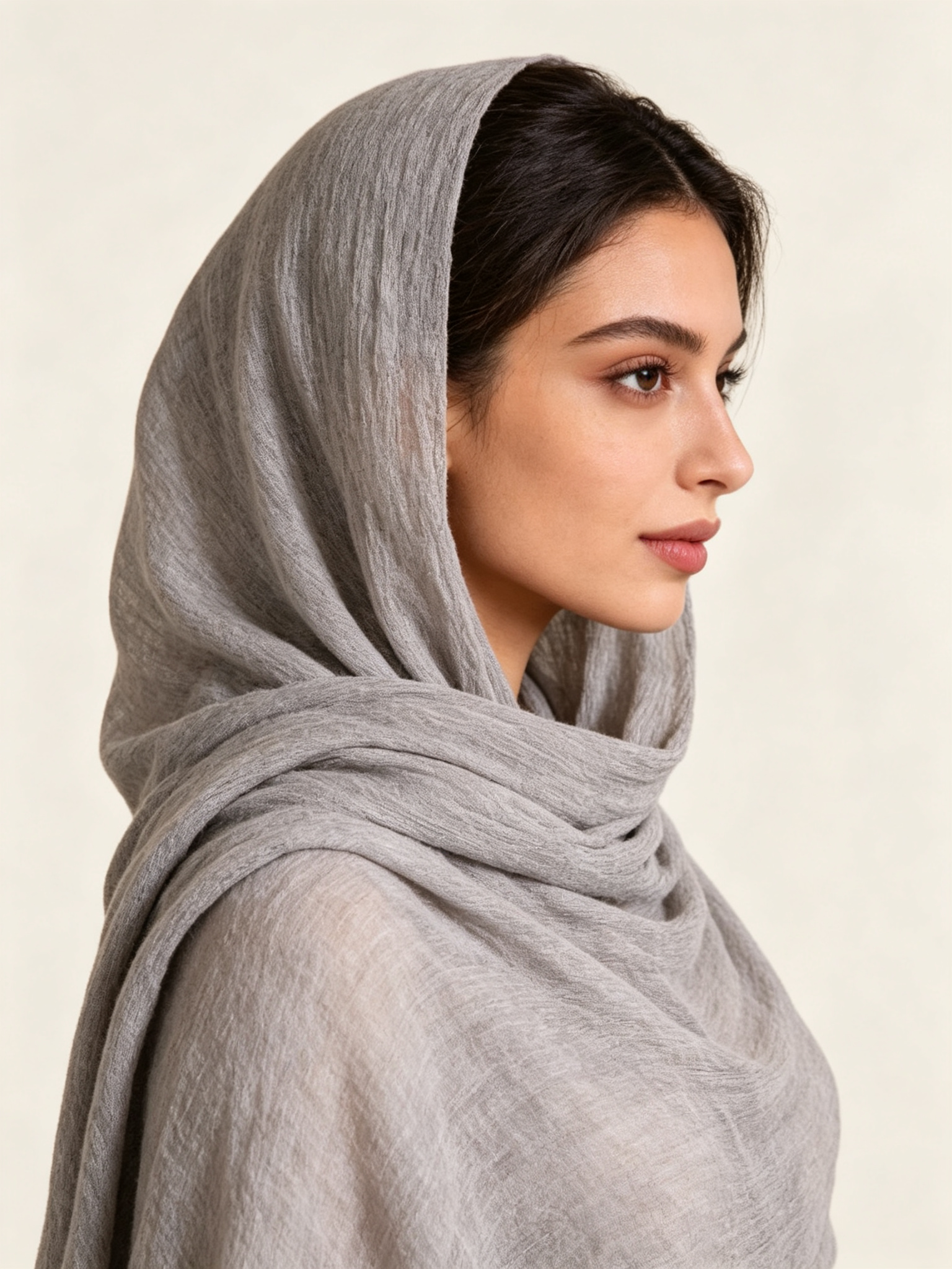 Grey Solid Hijab