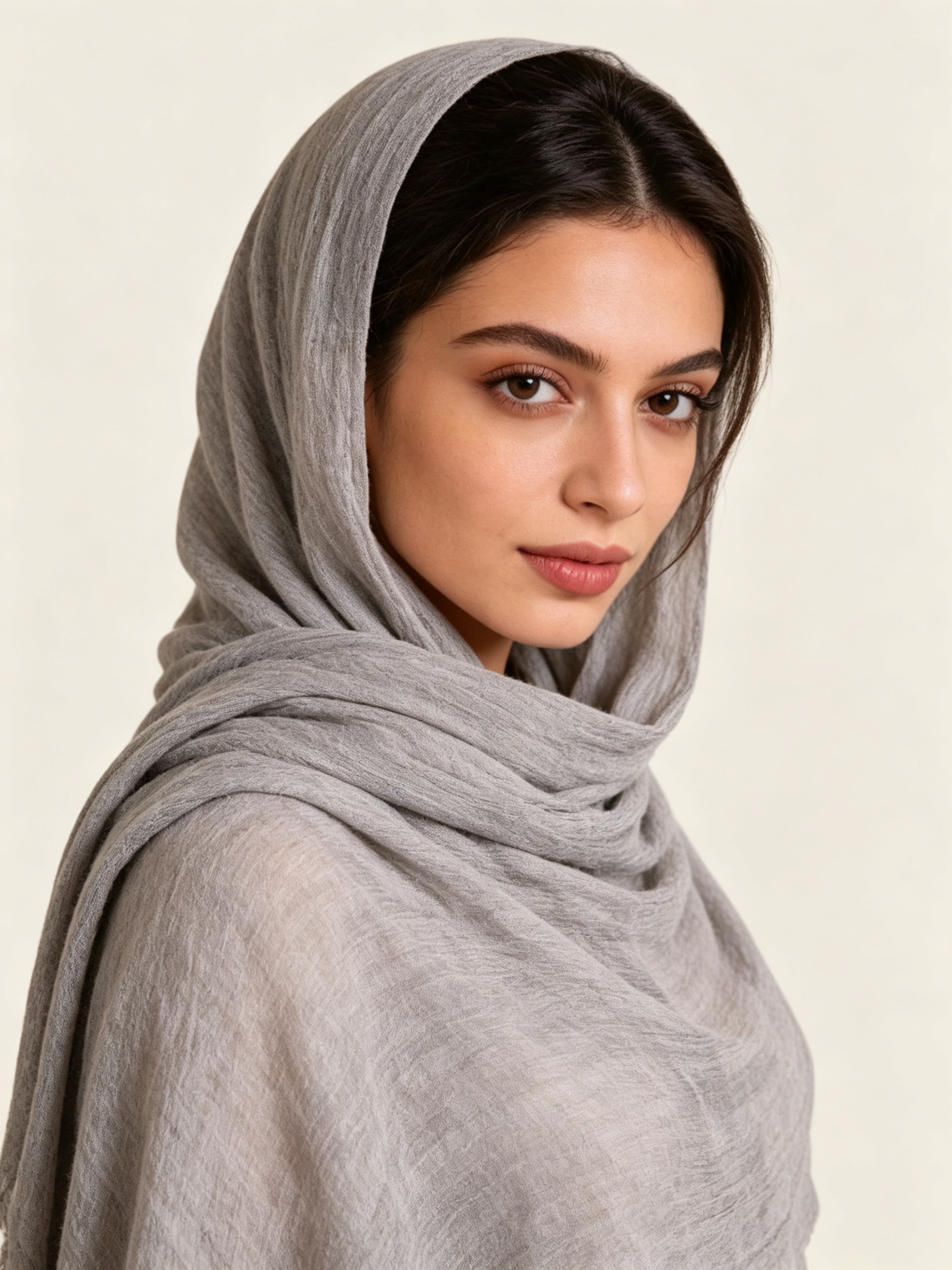Grey Solid Hijab