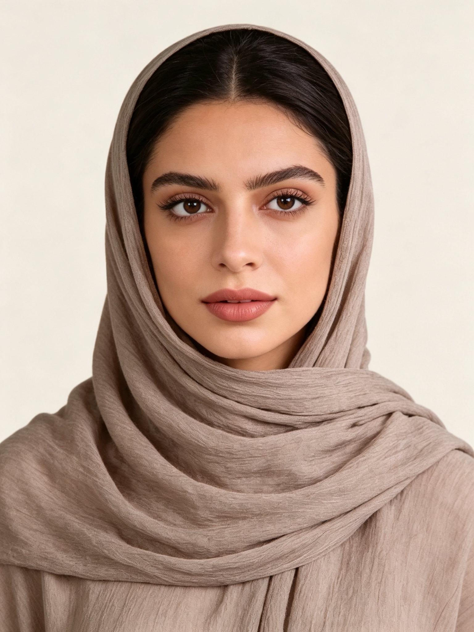 Tan Solid Hijab