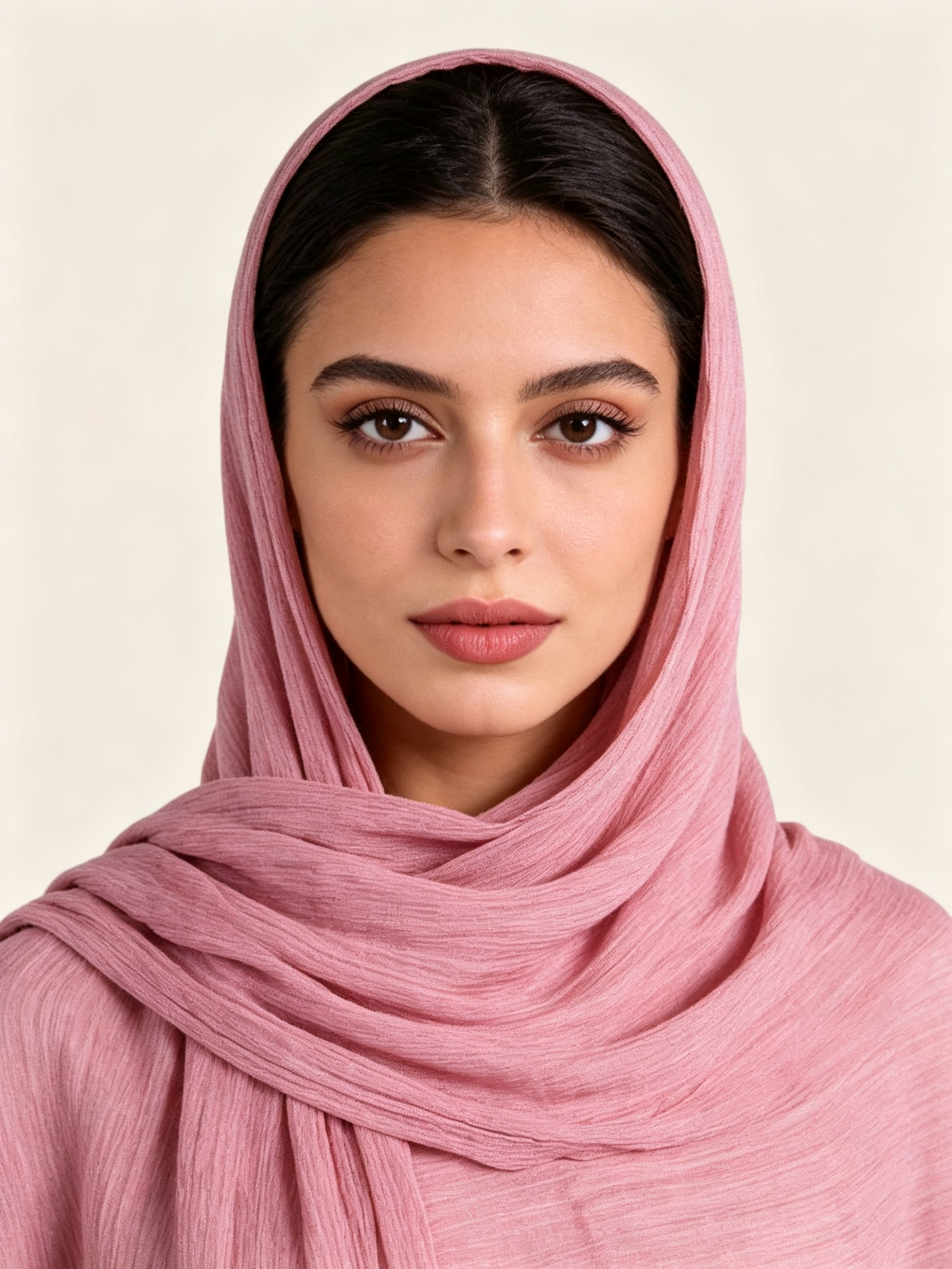 Pink Solid Hijab