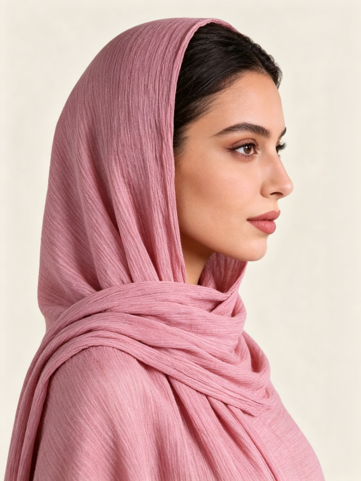 Pink Solid Hijab