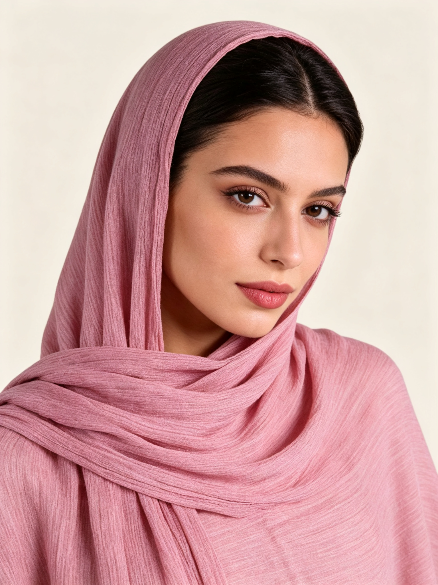 Pink Solid Hijab