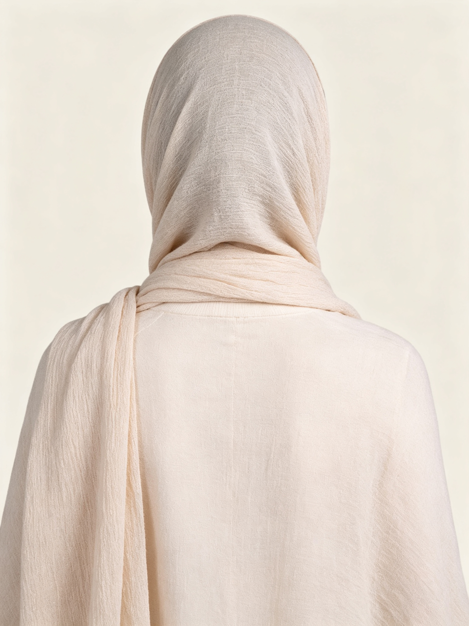 Beige Solid Hijab