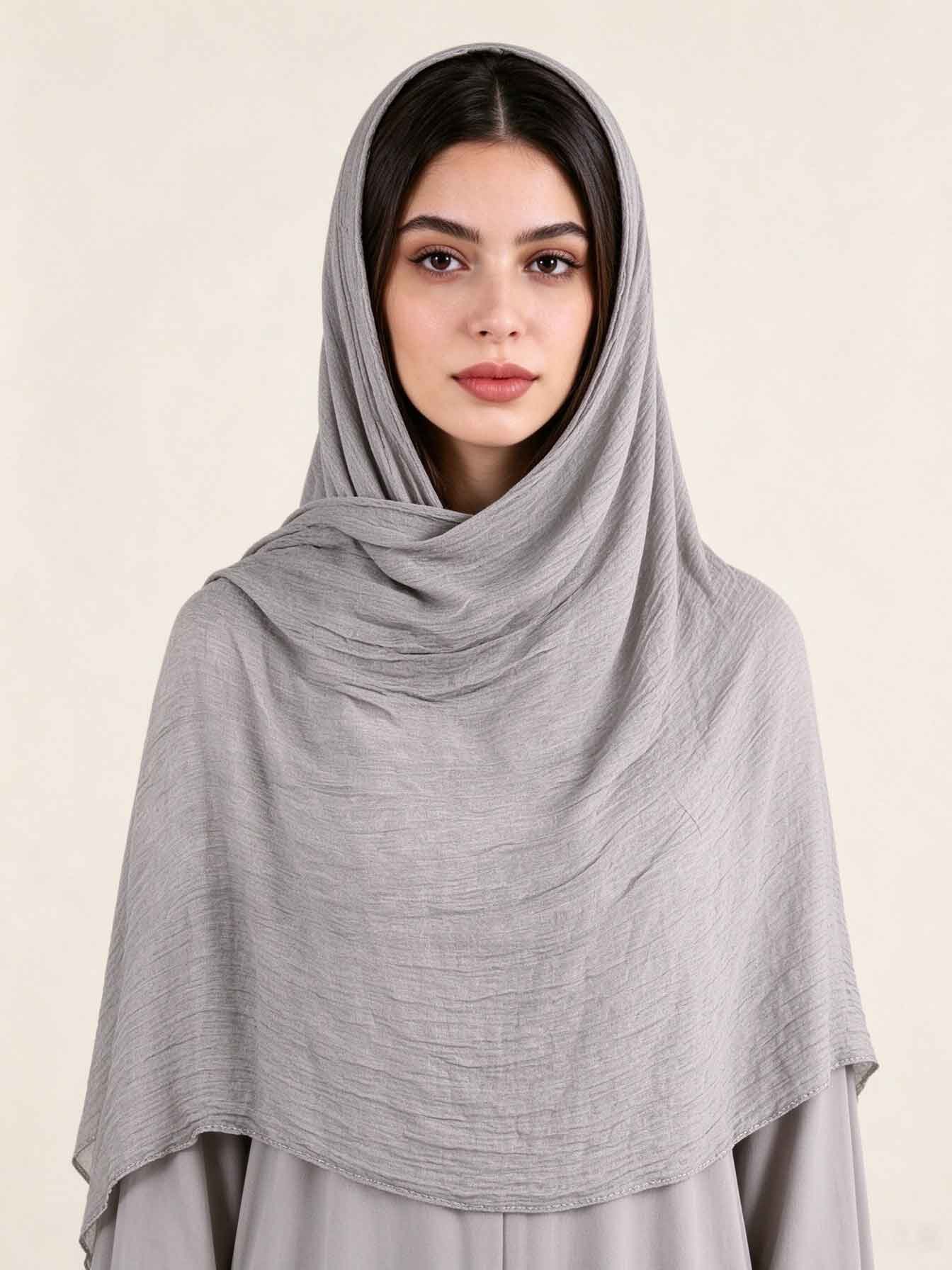 Grey Solid Hijab