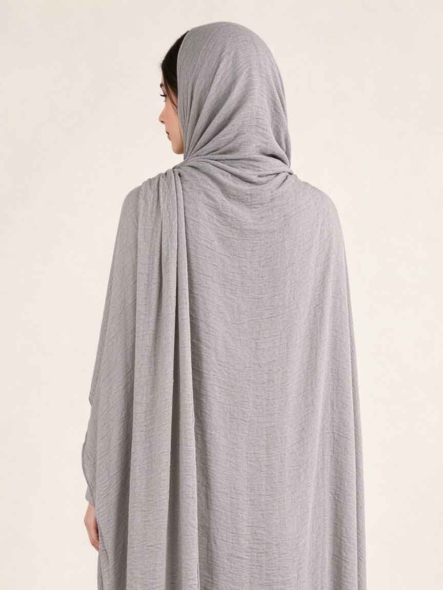Grey Solid Hijab
