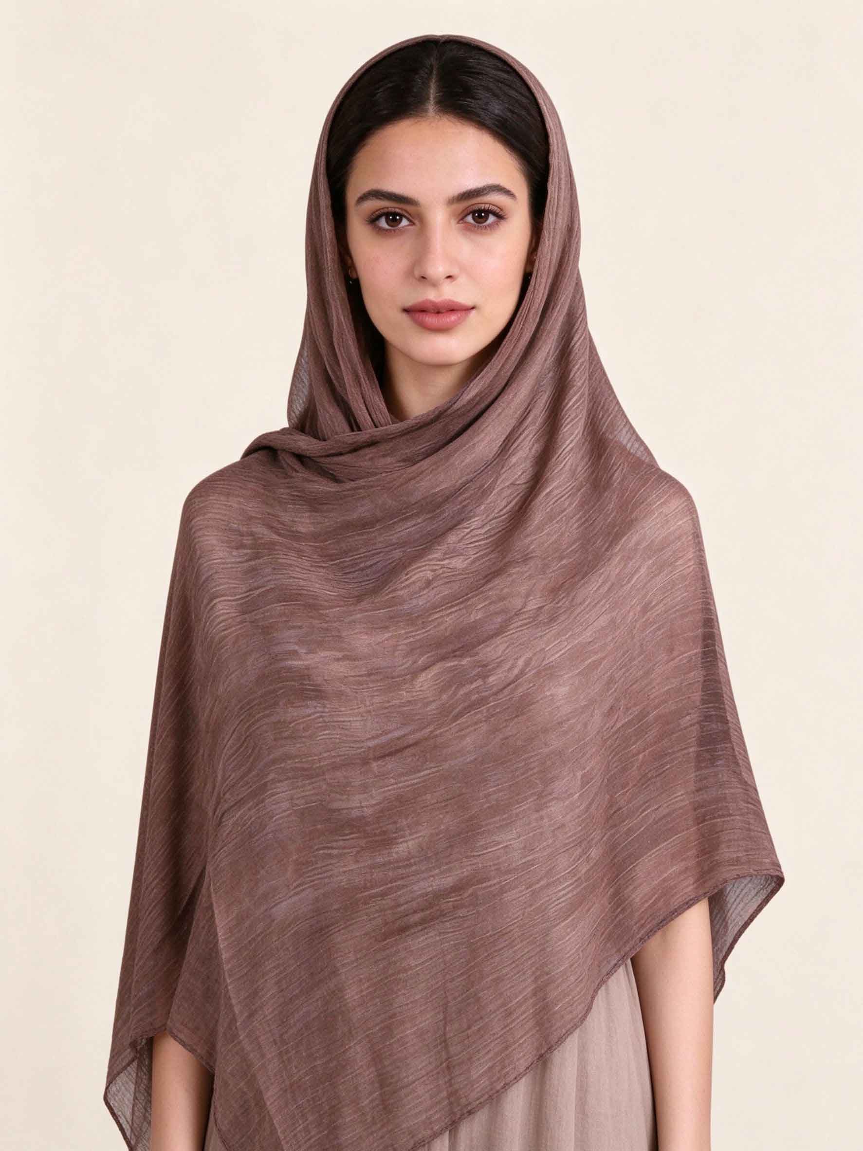 Brown Textured Hijab