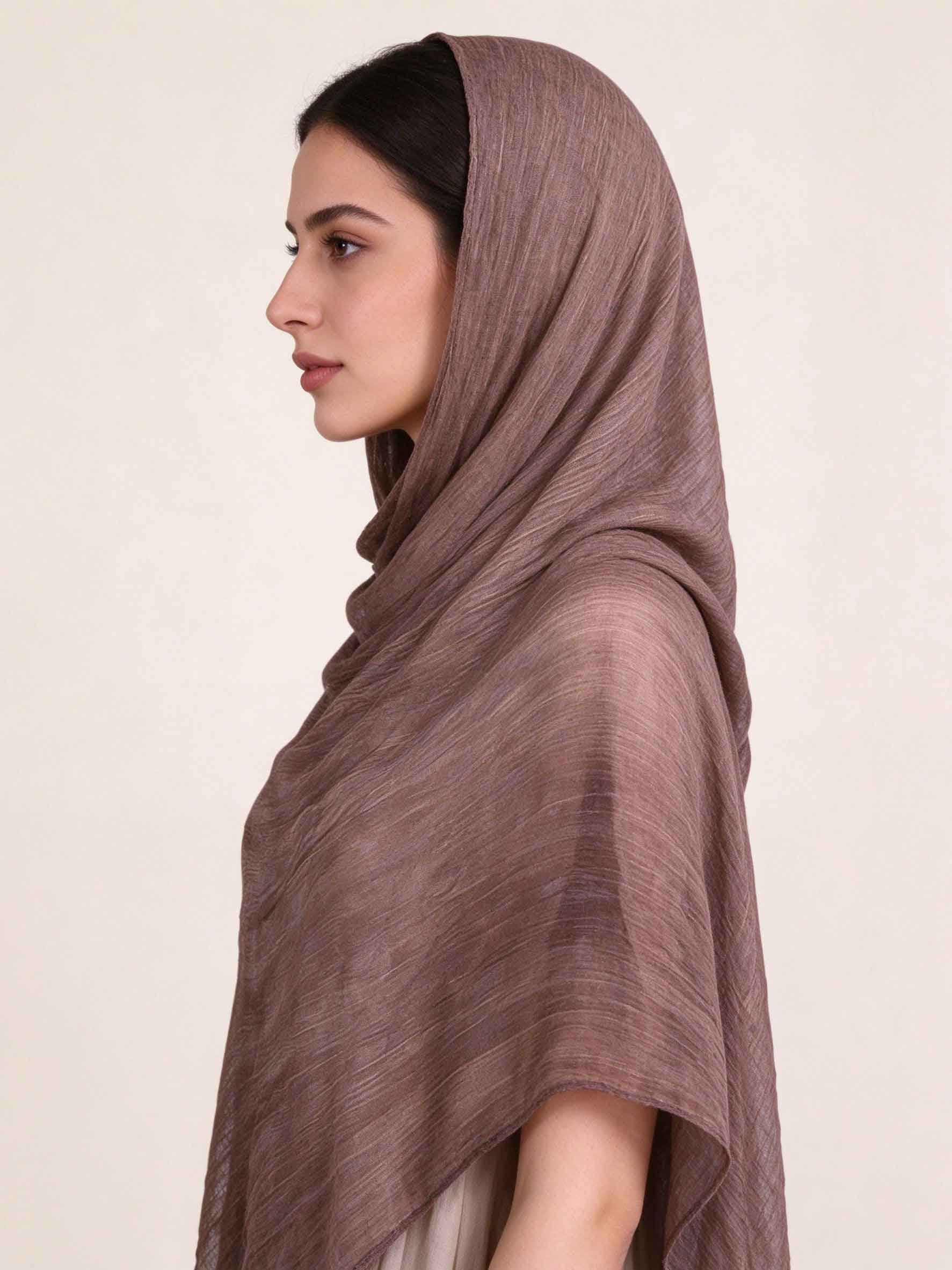 Brown Textured Hijab