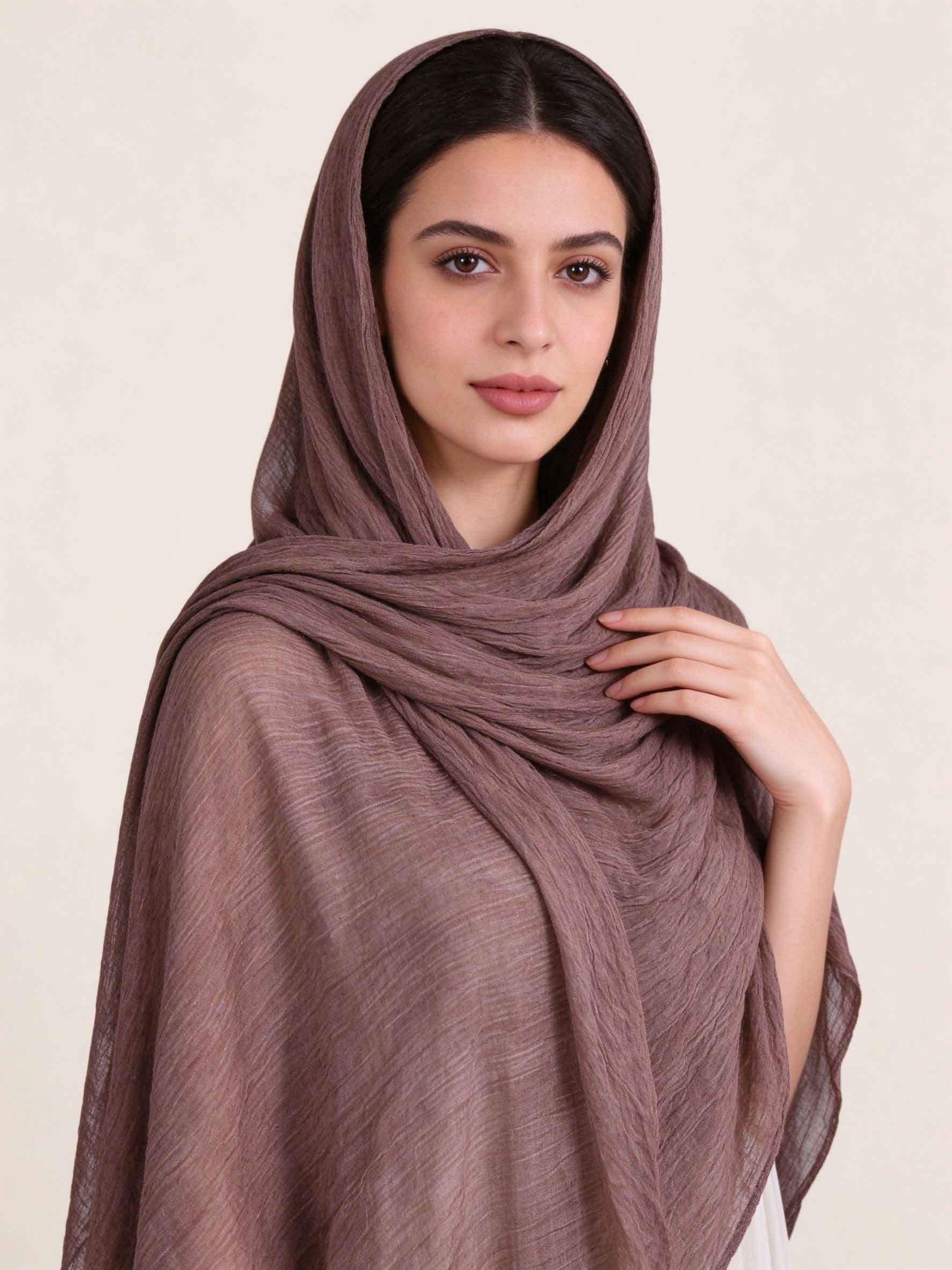 Brown Textured Hijab