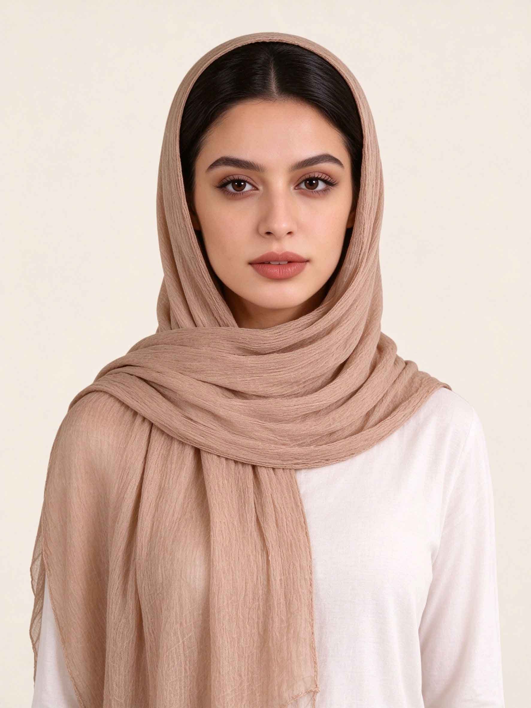 Tan Solid Hijab
