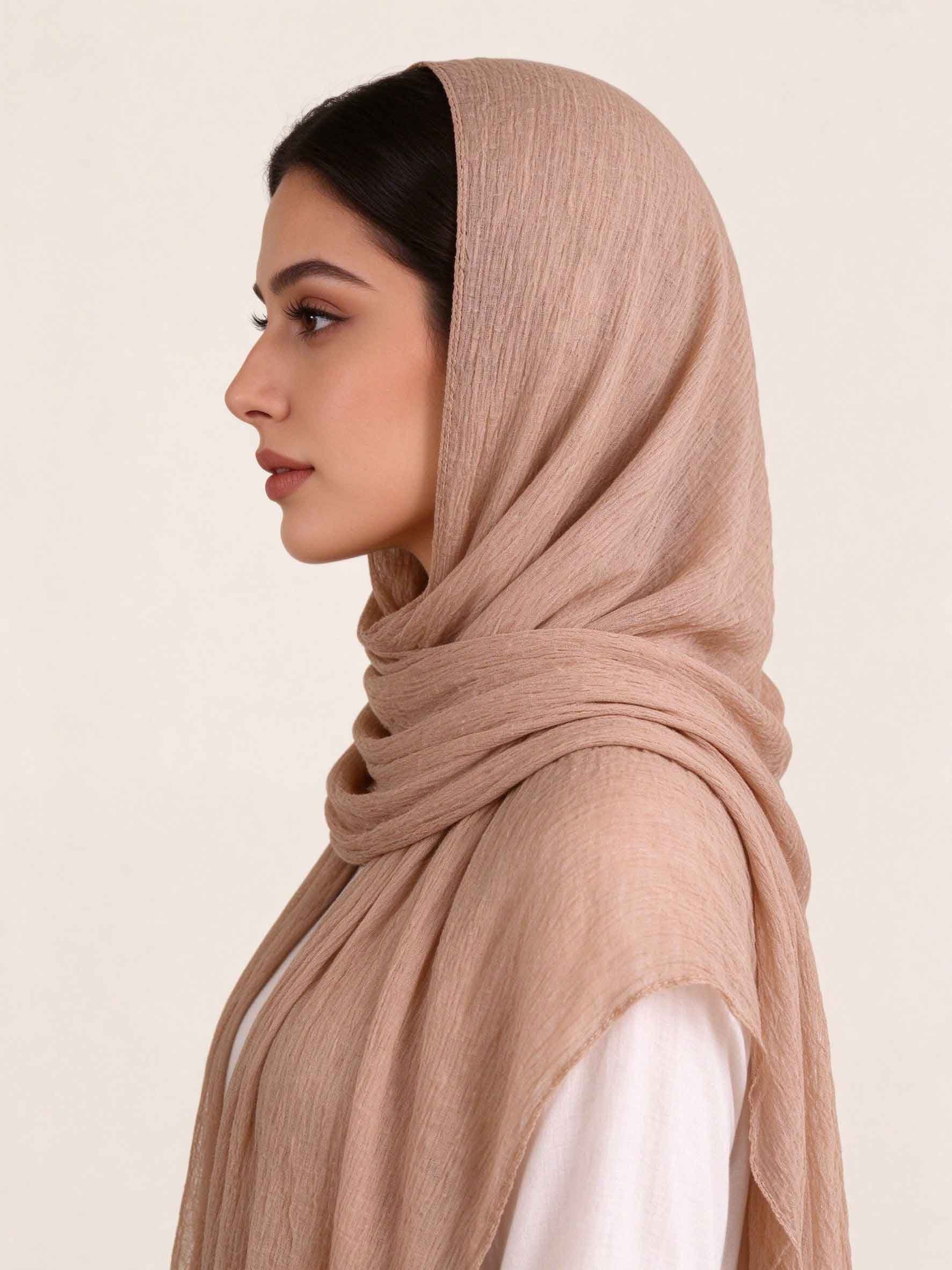 Tan Solid Hijab
