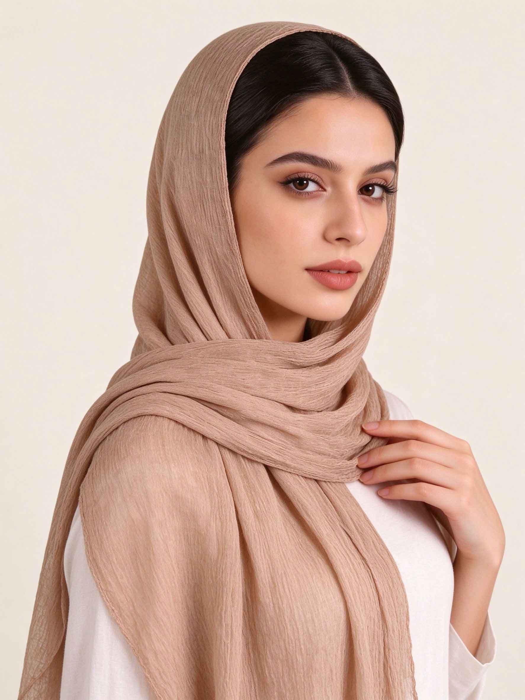 Tan Solid Hijab
