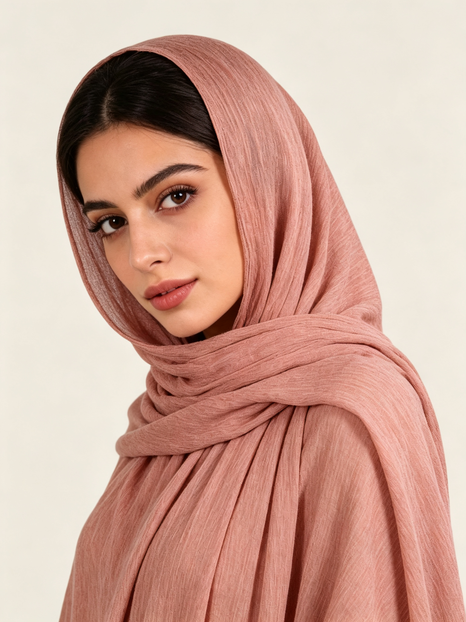 Pink Solid Hijab