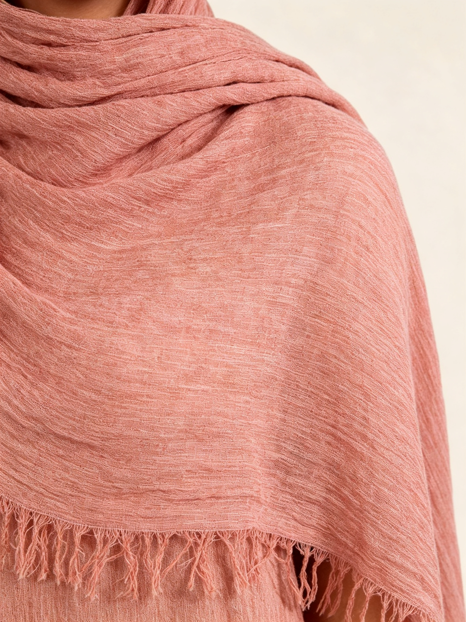 Pink Solid Hijab