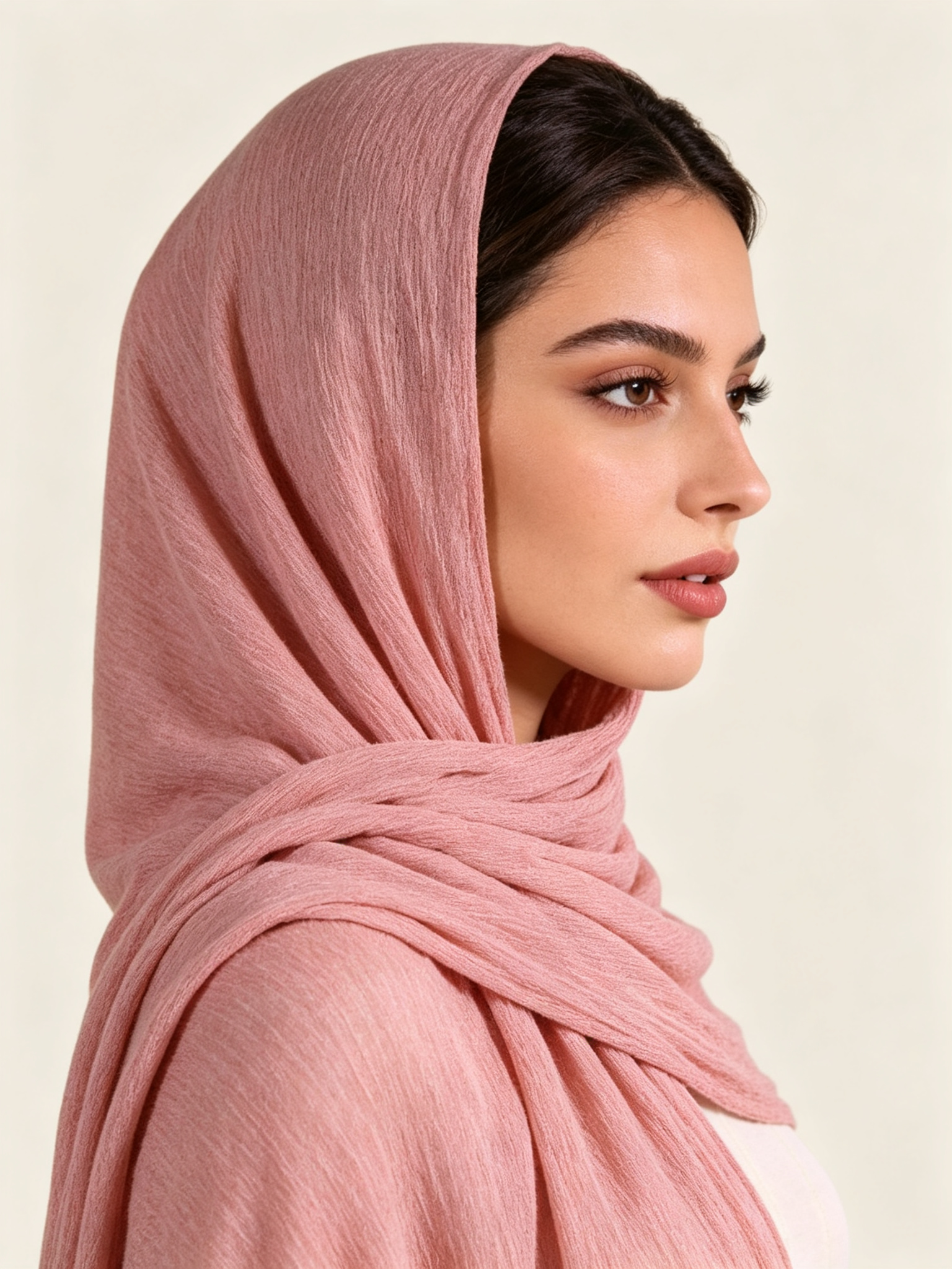Pink Solid Hijab