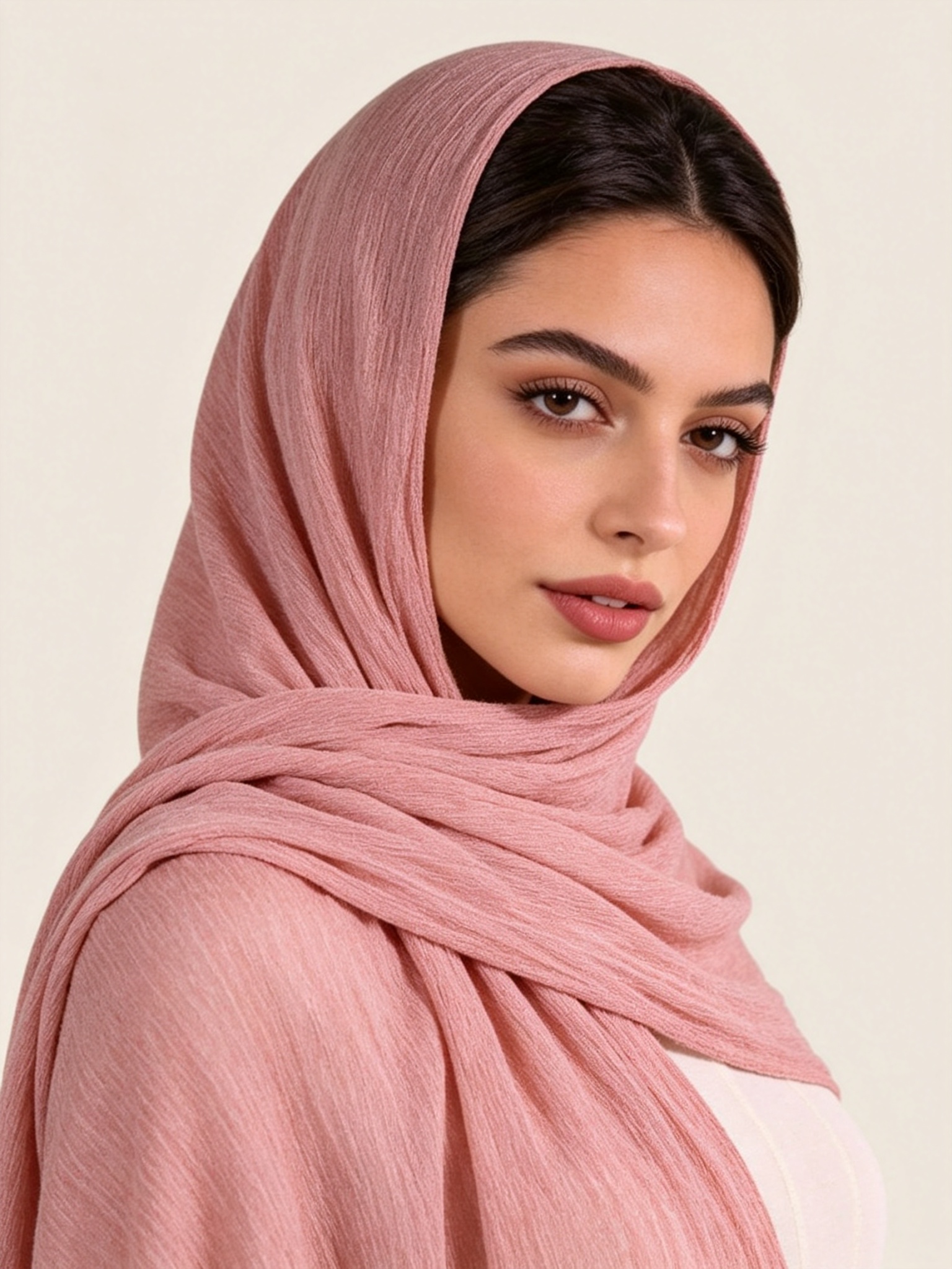 Pink Solid Hijab