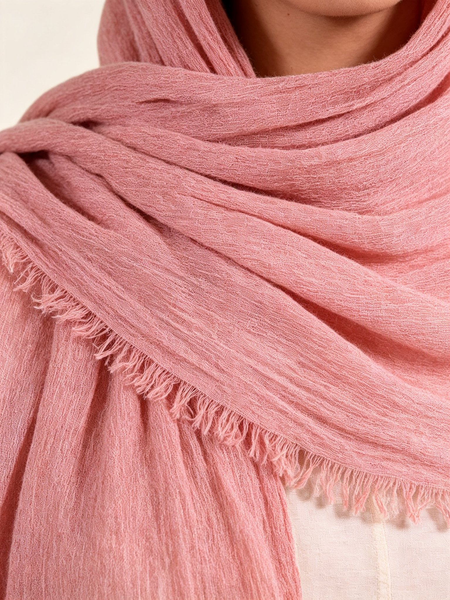Pink Solid Hijab