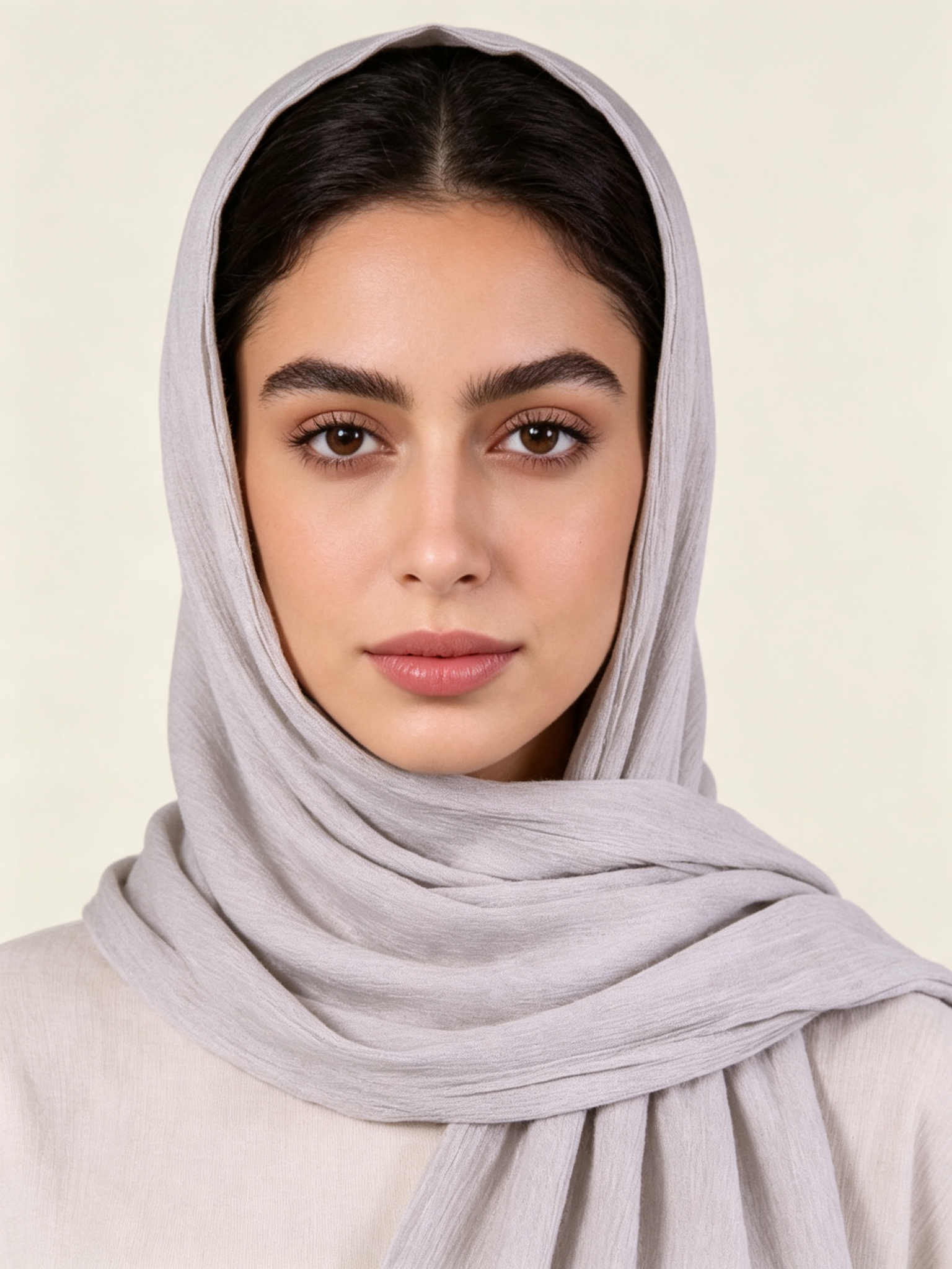 Grey Solid Hijab