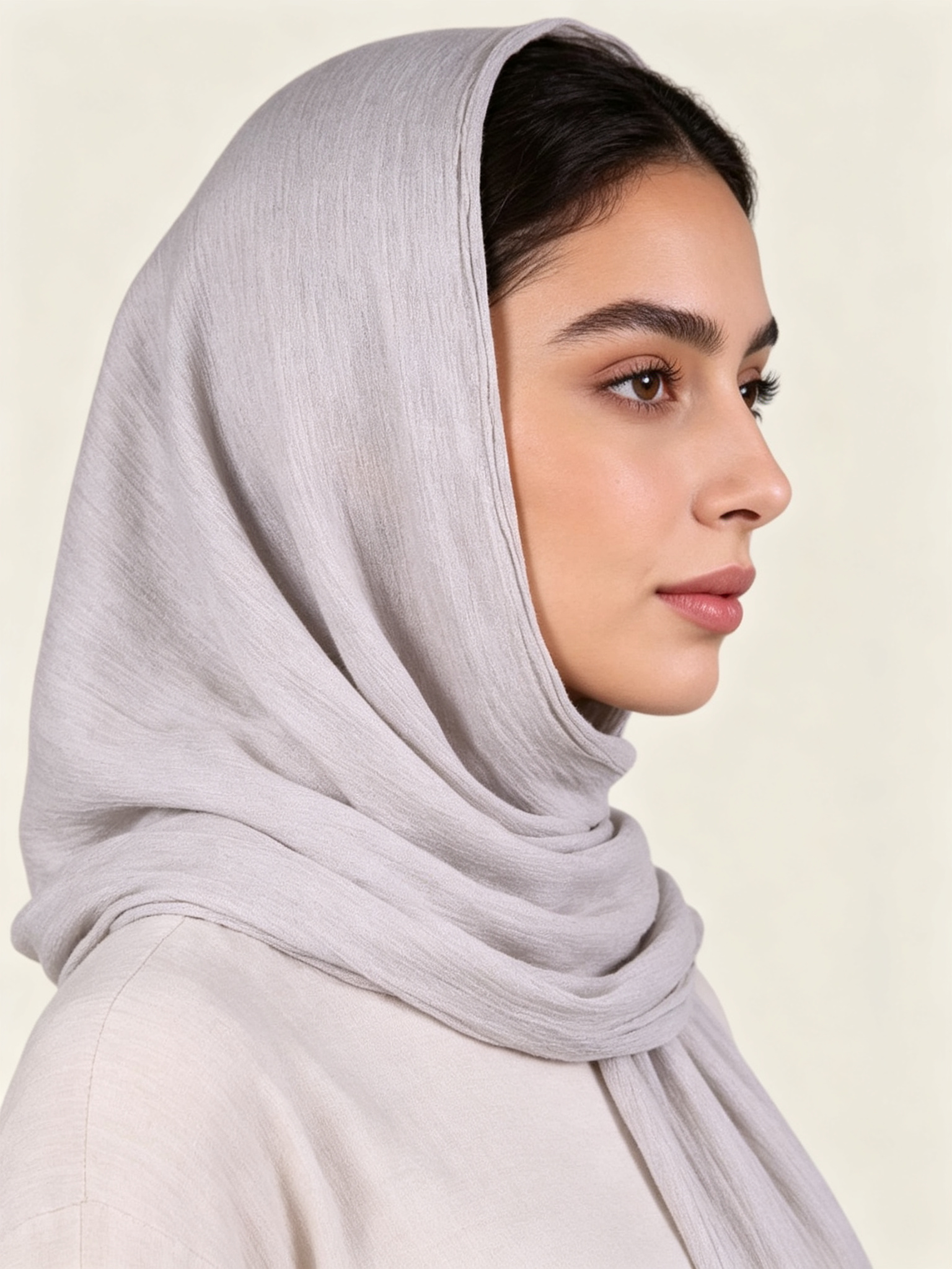 Grey Solid Hijab