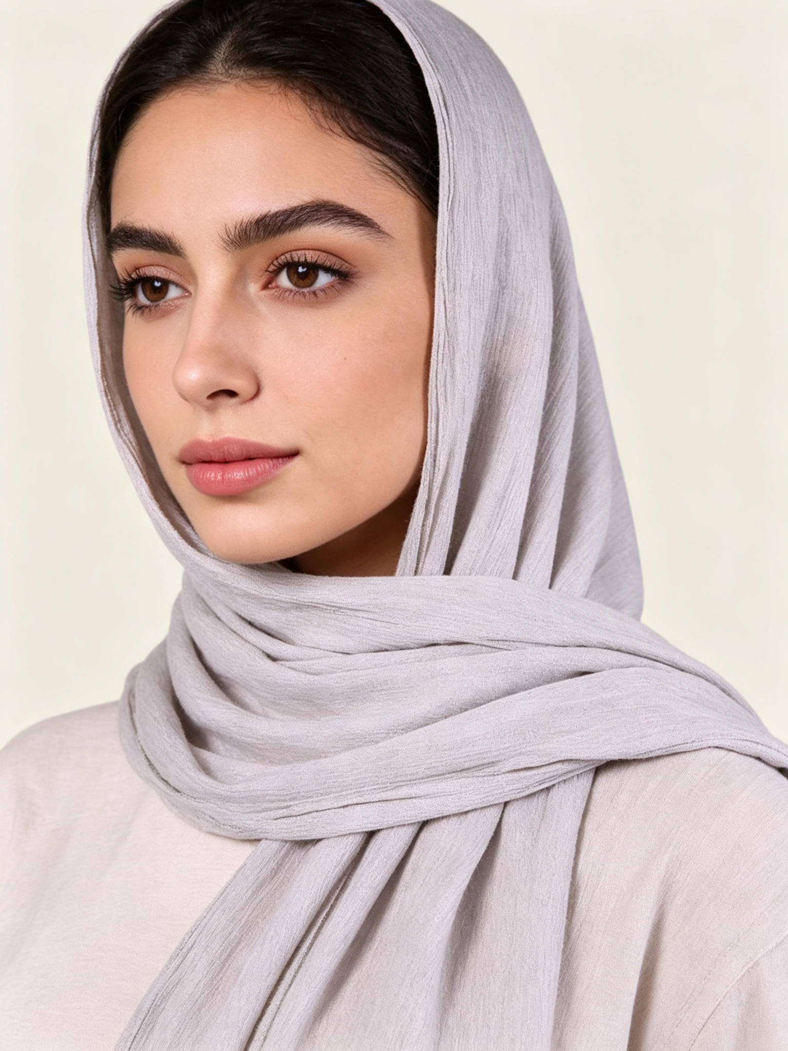 Grey Solid Hijab
