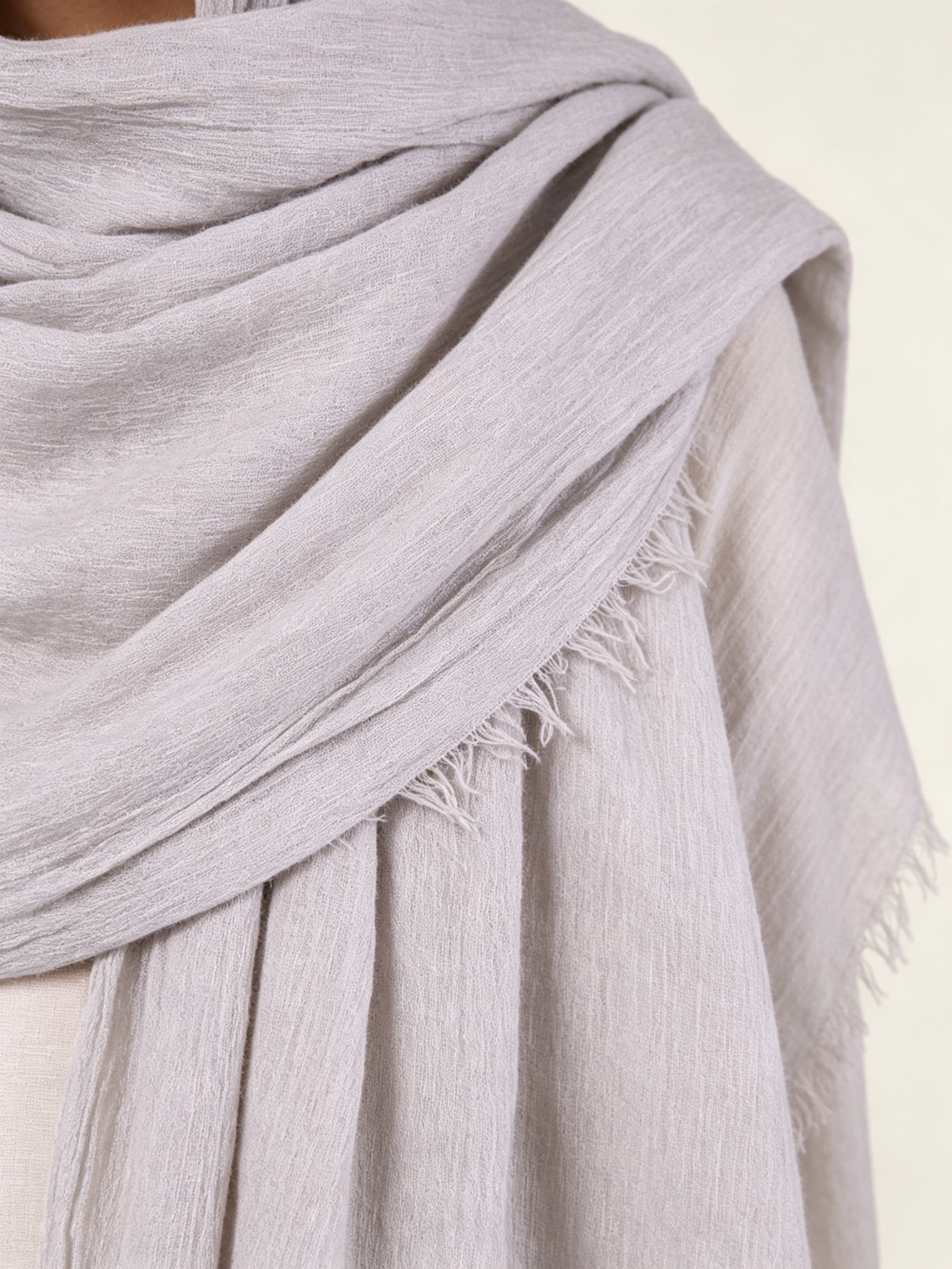 Grey Solid Hijab