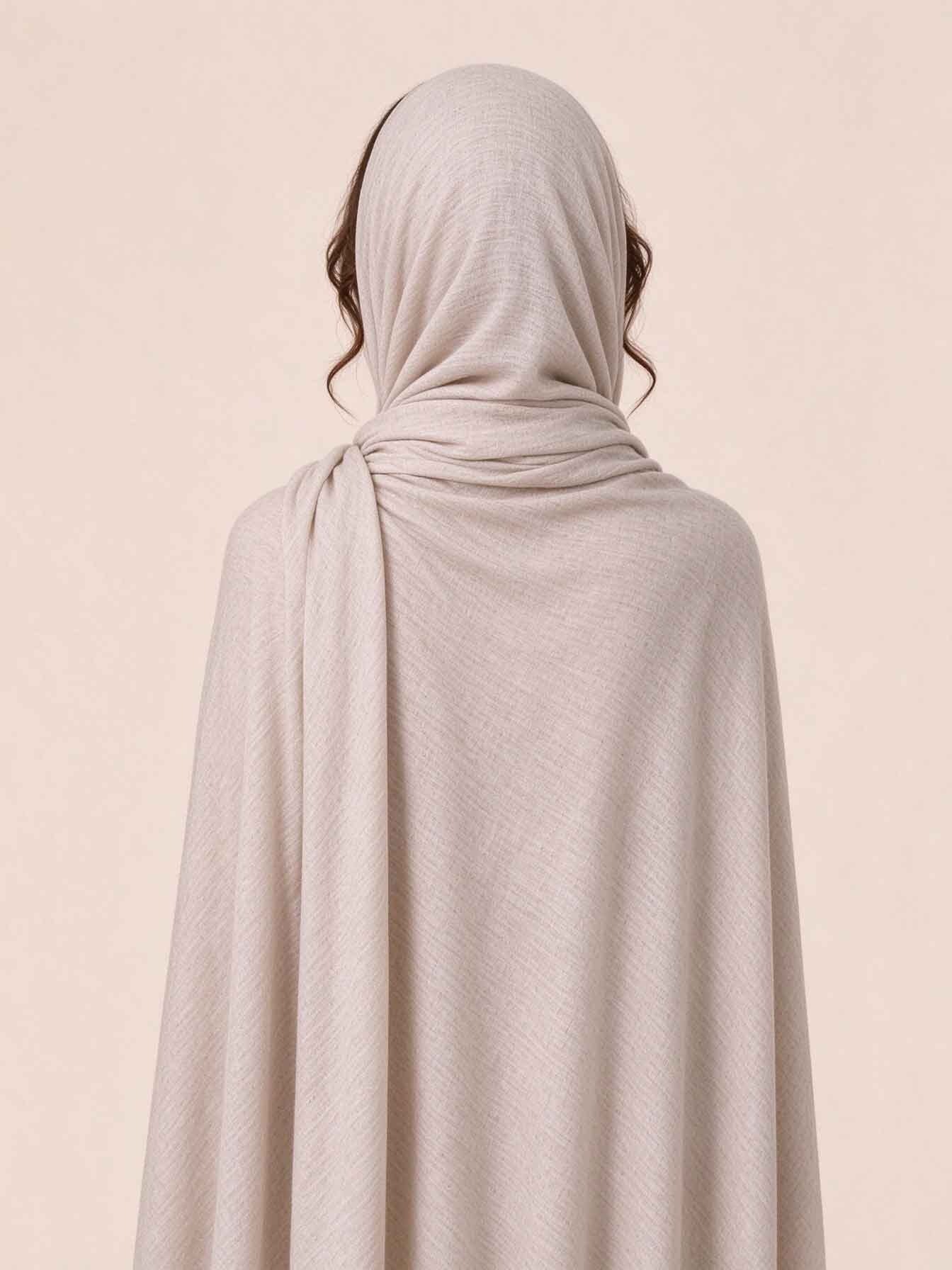 Beige Solid Hijab