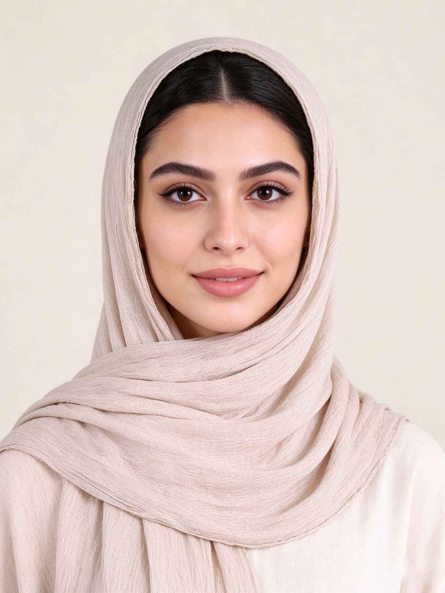 Beige Textured Hijab