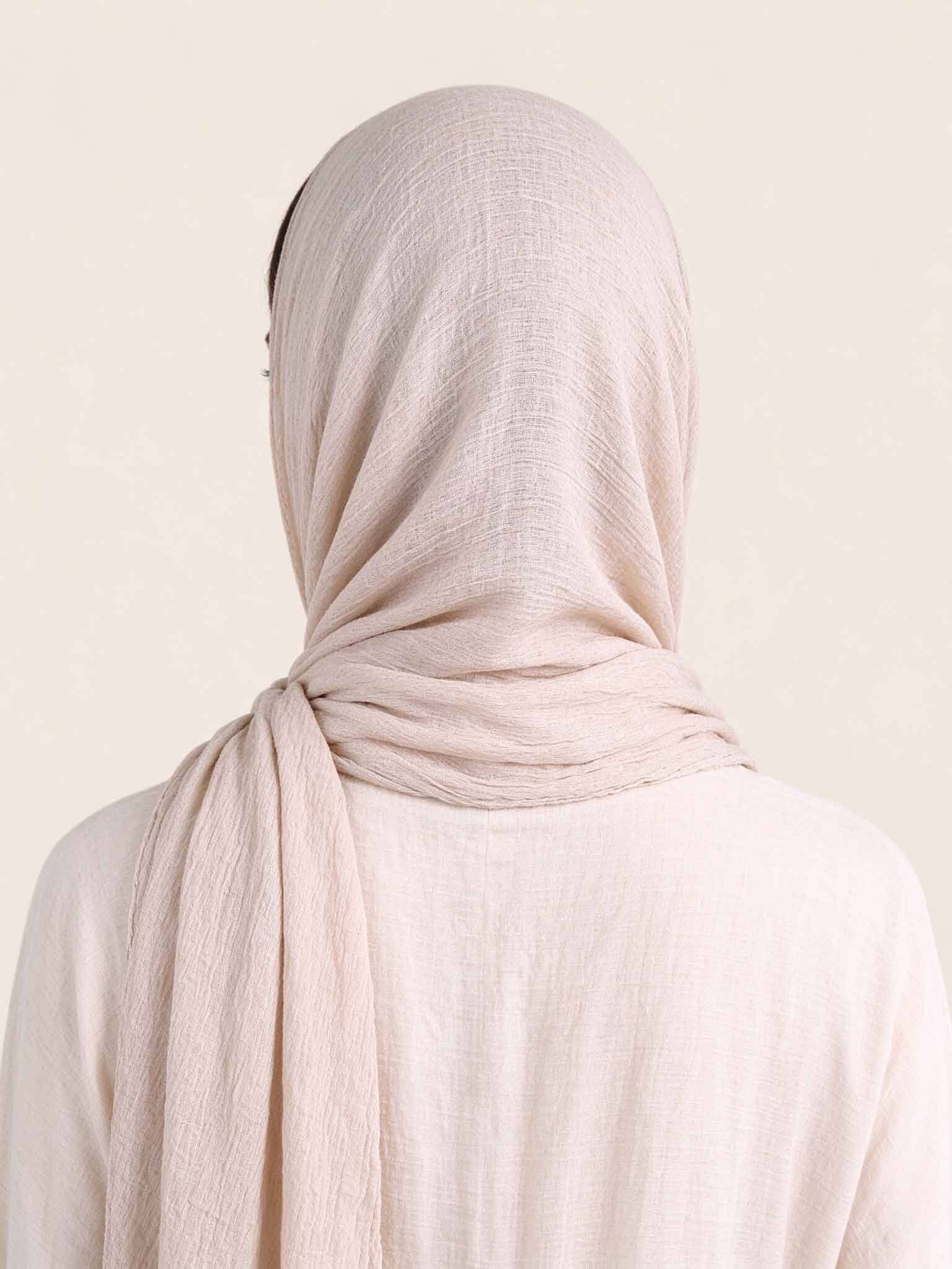 Beige Textured Hijab