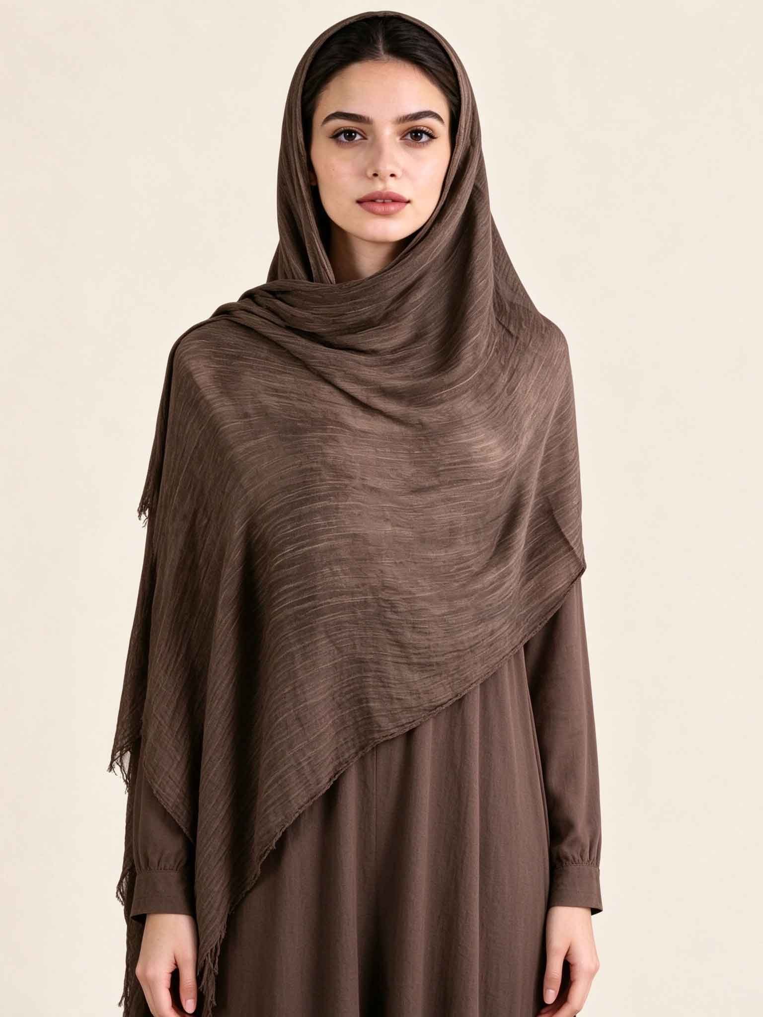 Brown Textured Hijab