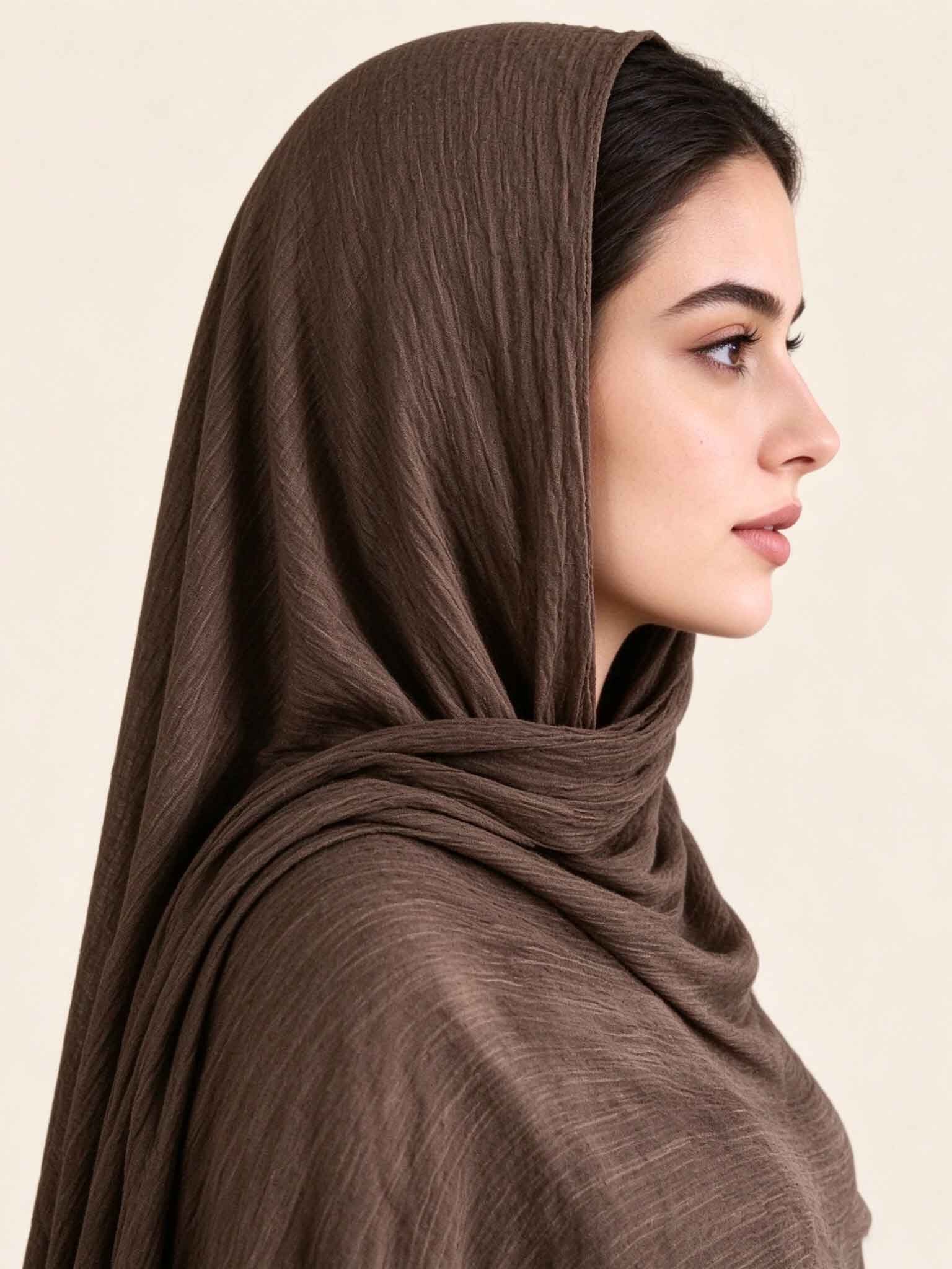 Brown Textured Hijab