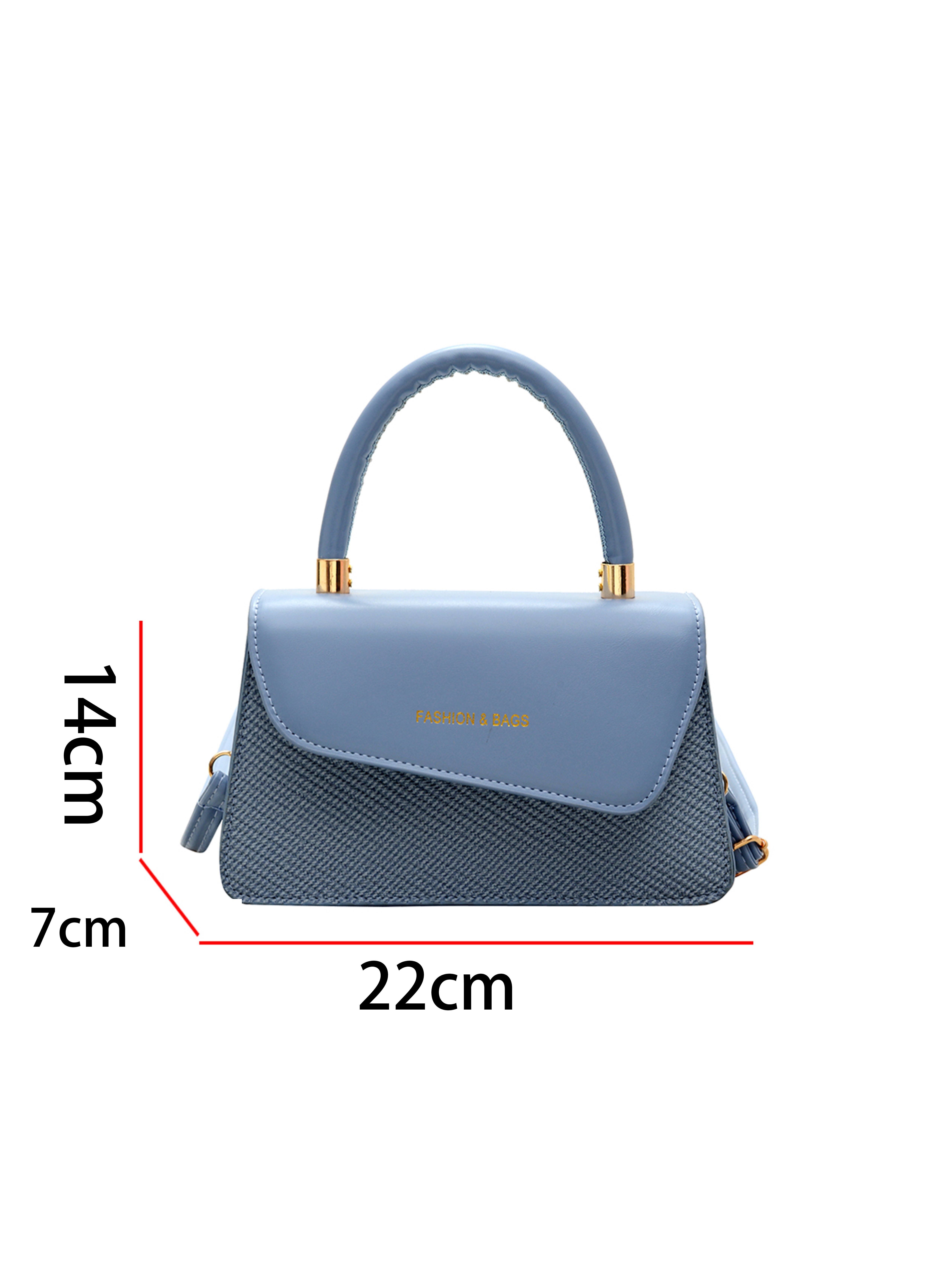 Blue Shoulder Bag with Magnetic Closure