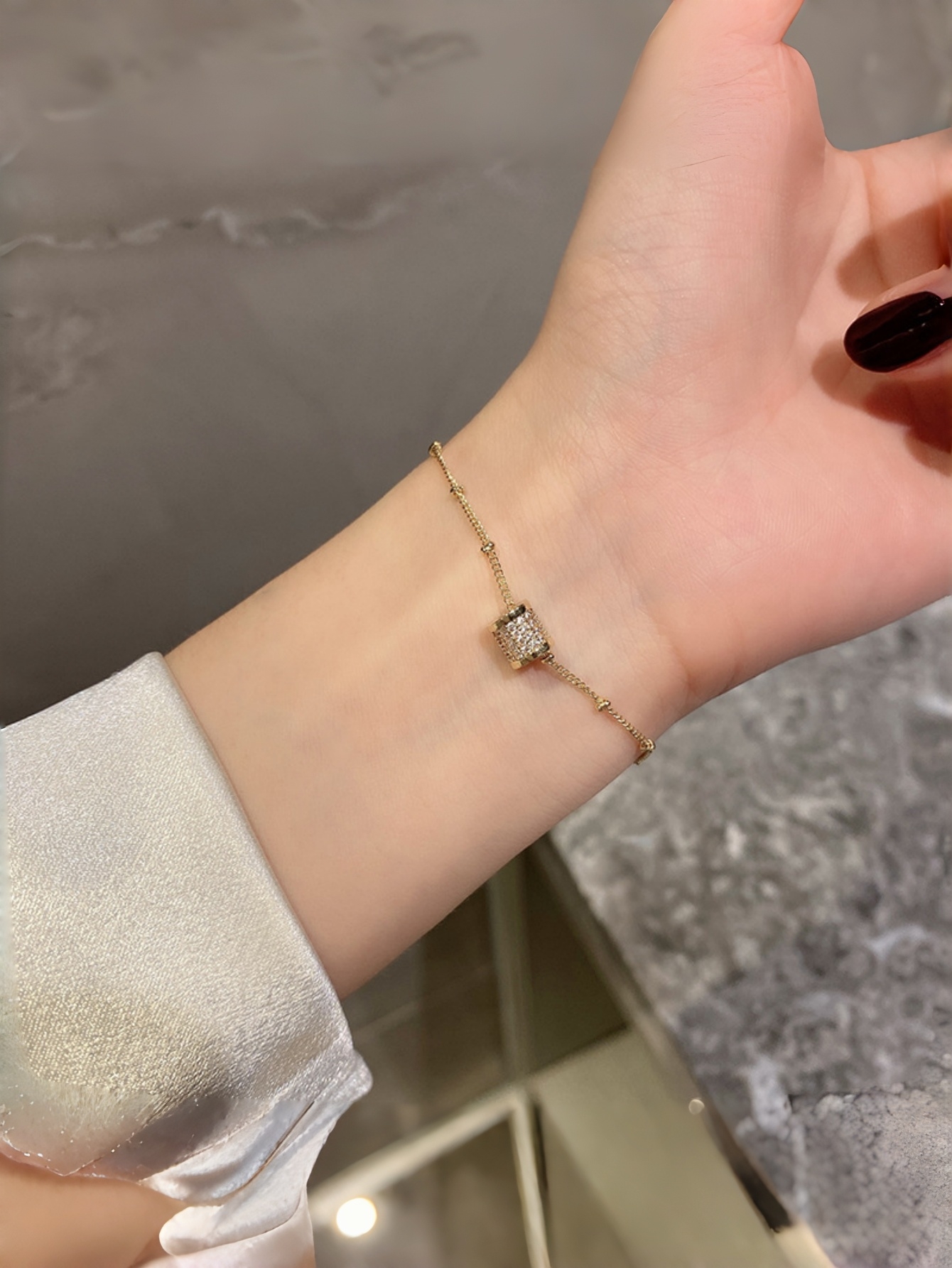 Gold Crystal Link Bracelet